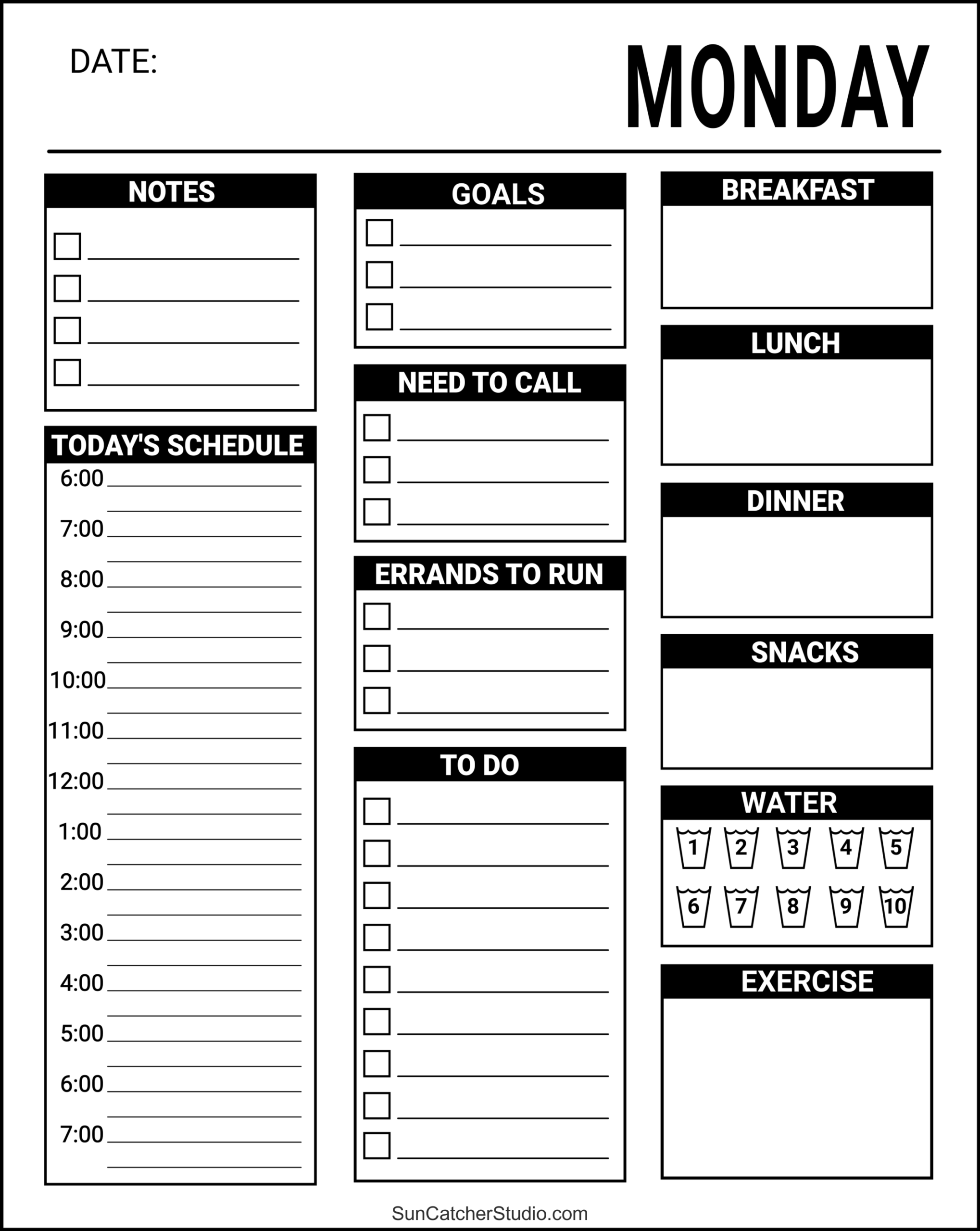 Free Daily Calendar Printable