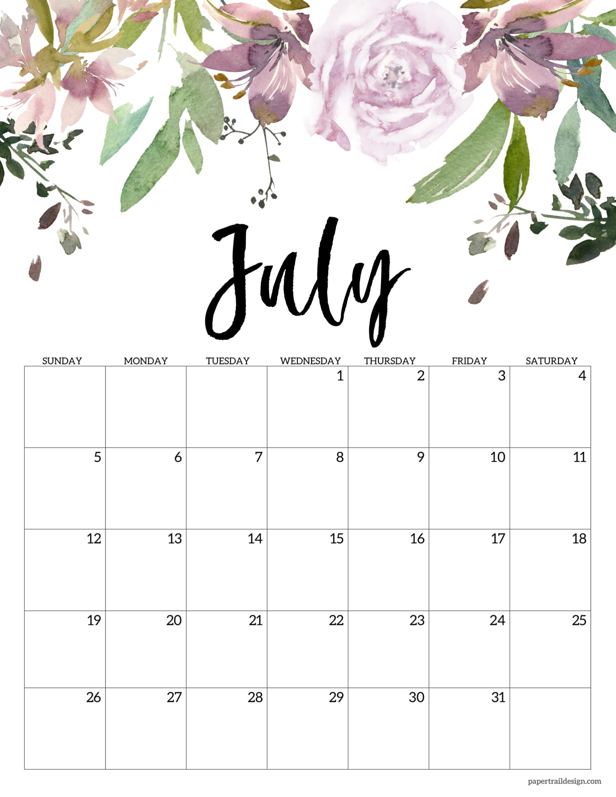 Free Printable Calendar For July 2026 Free Printable Calendar For July 2026