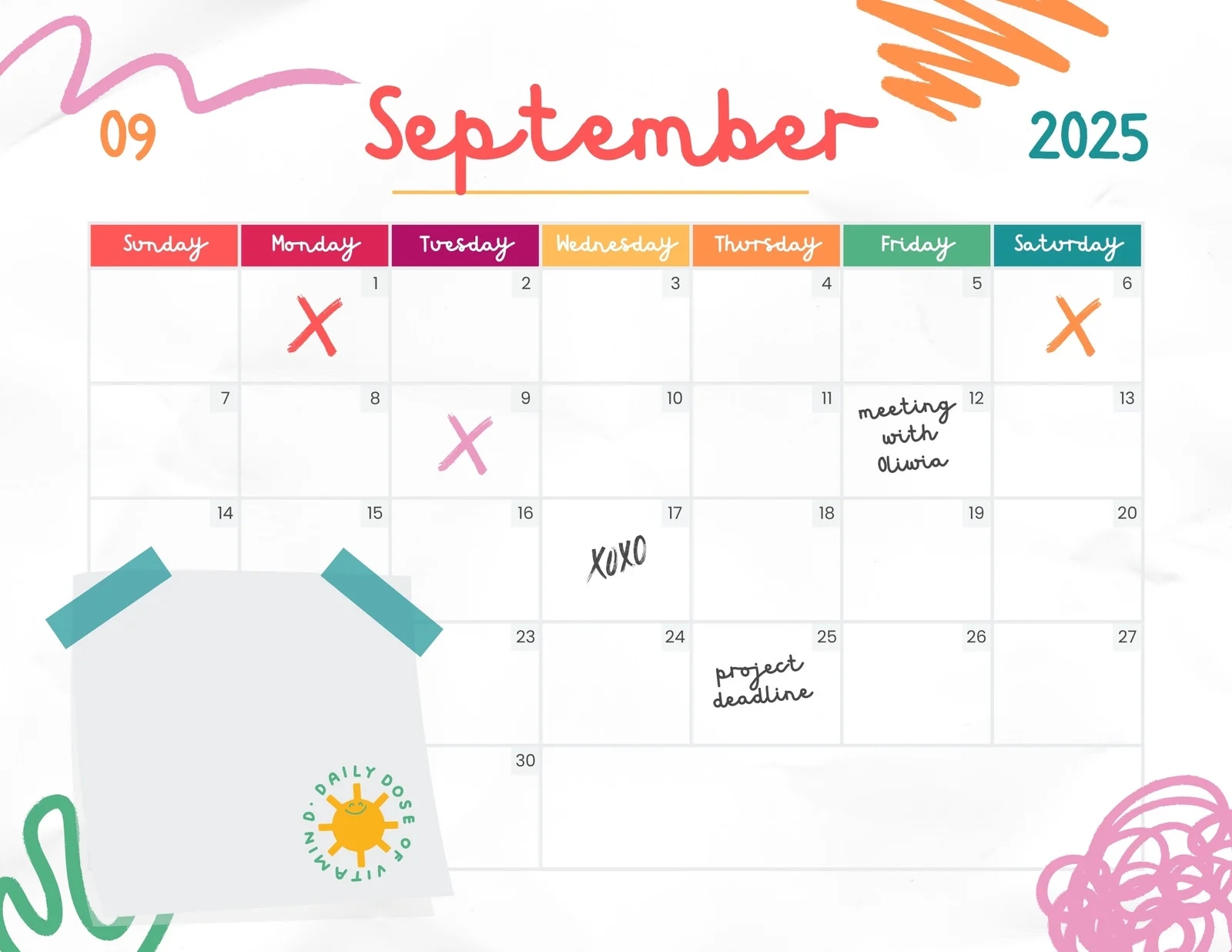 Printable Calendar September 2025 Free
