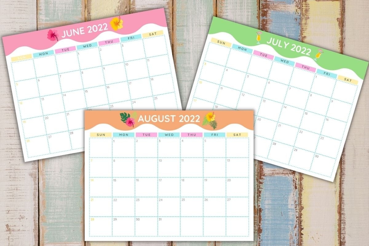 free printable summer calendar 2022 life is sweeter by design
