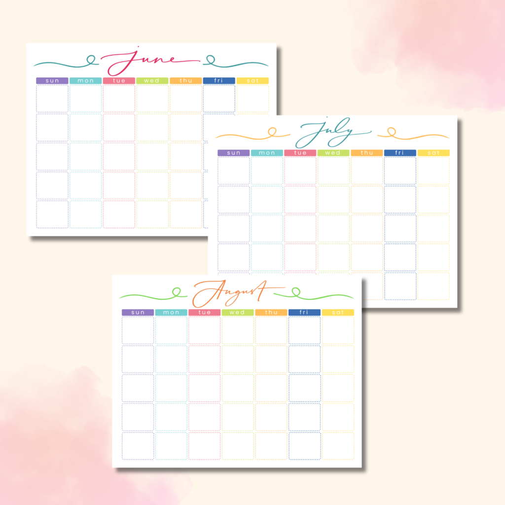 Printable Family Monthly Calendar