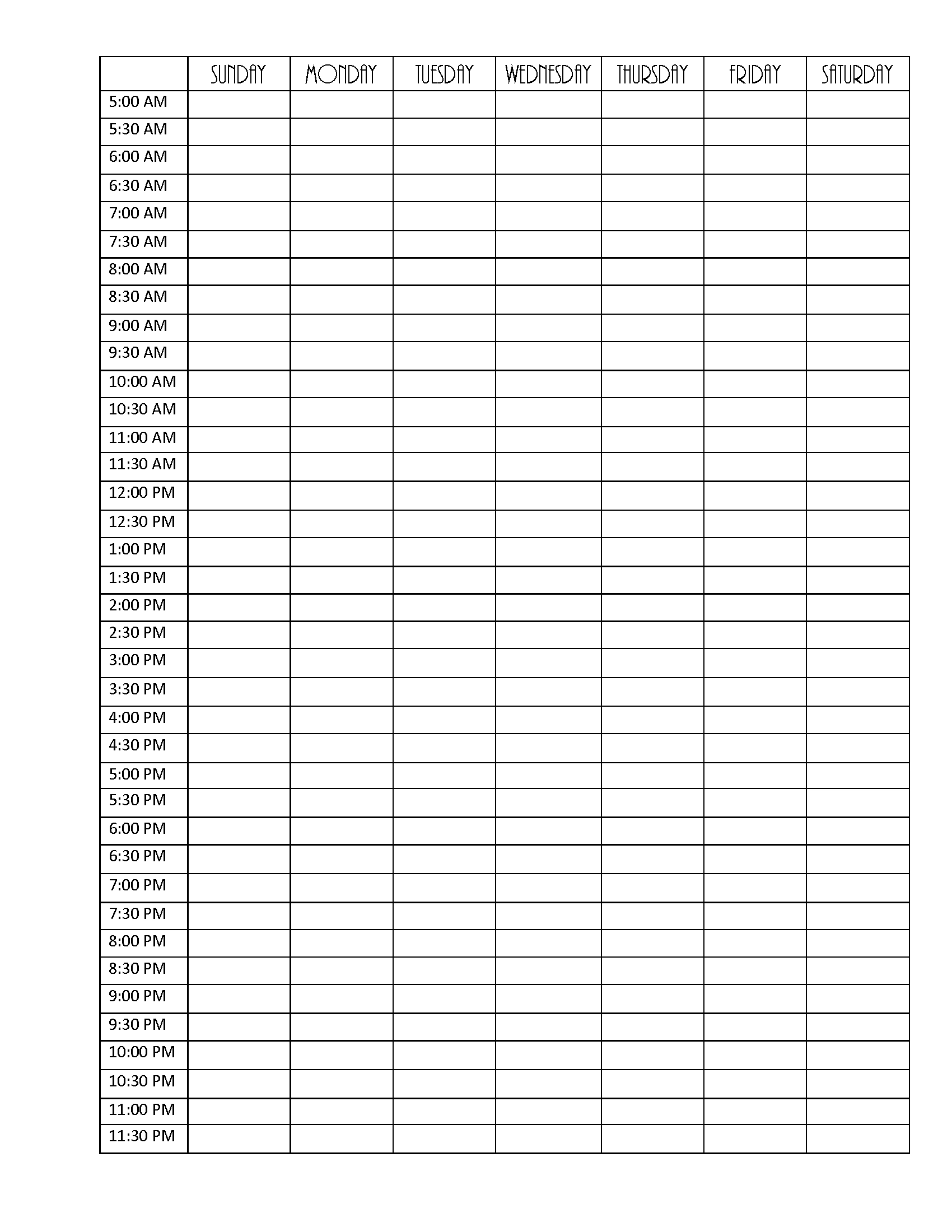 FREE Schedule Template Customizable And Printable