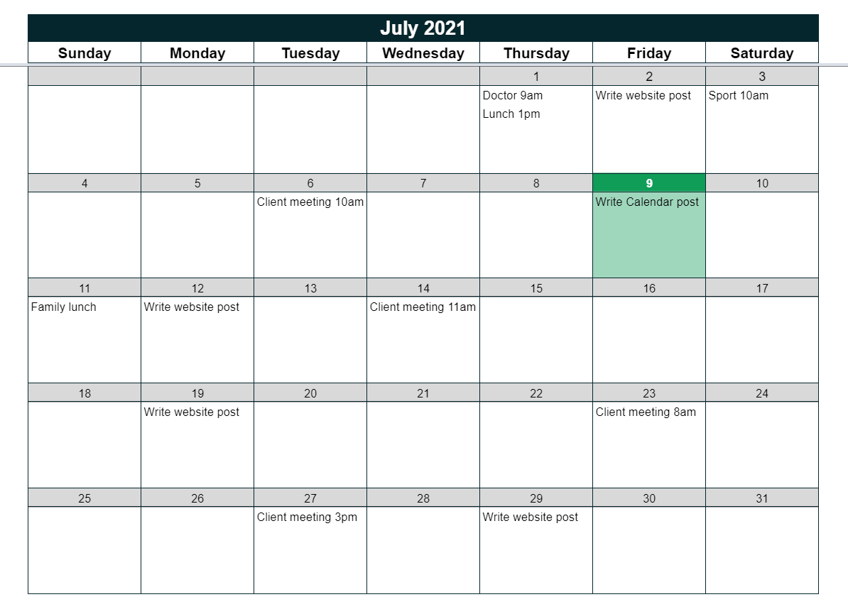 Google Sheets Calendar Template Kieran Dixon Google Sheets Calendar Template Kieran Dixon