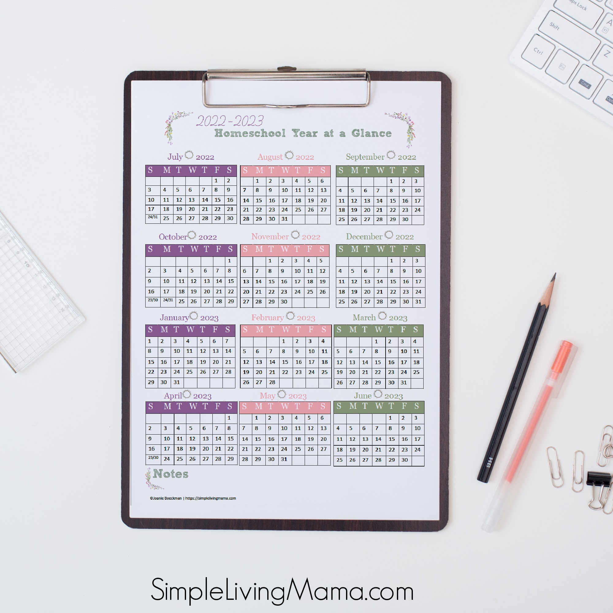 Homeschool Calendar Printable Plan Your Year Simple Living Mama Homeschool Calendar Printable Plan Your Year Simple Living Mama