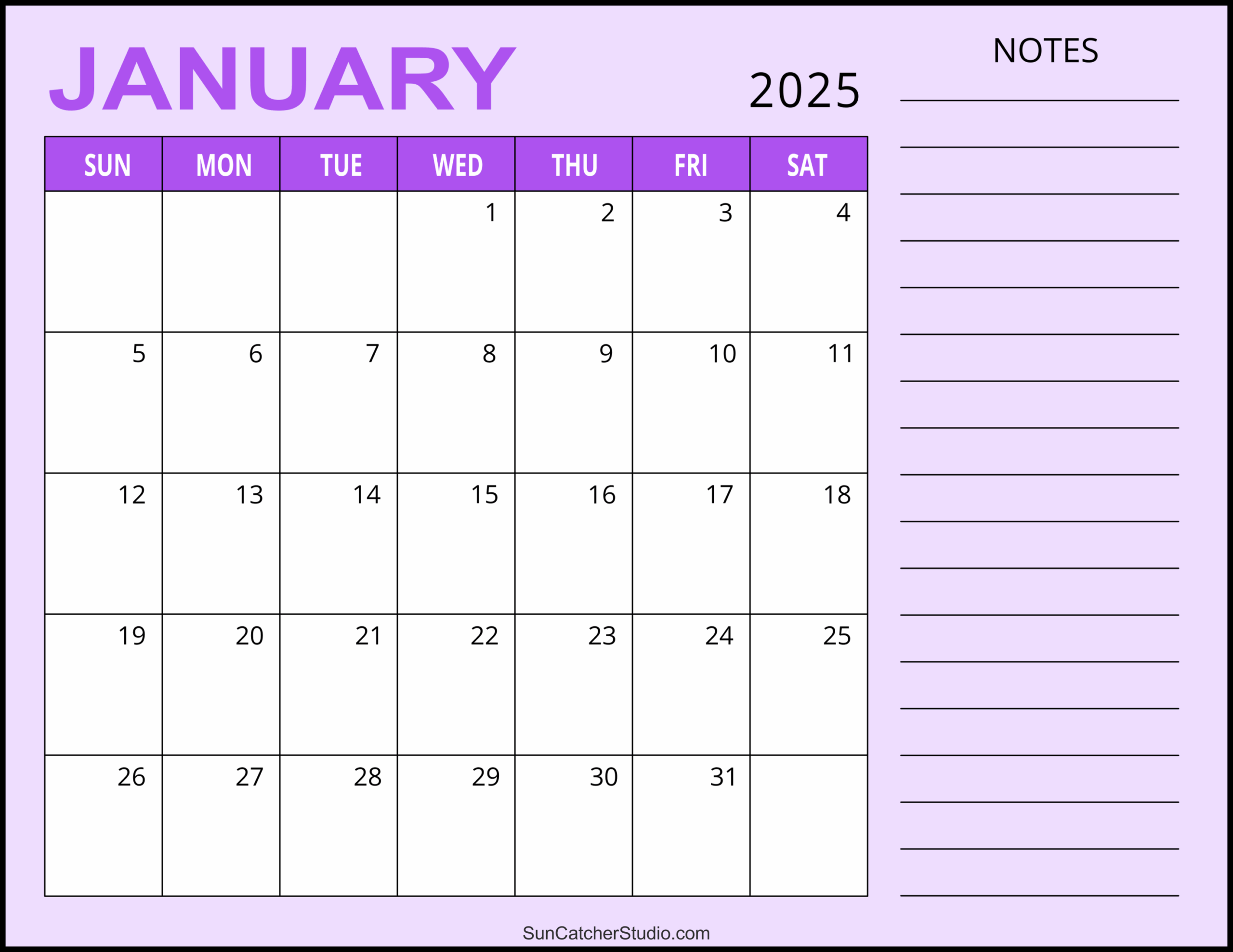 January 2025 Calendar Free Printable Free Printables Monograms Design Tools Patterns DIY Projects