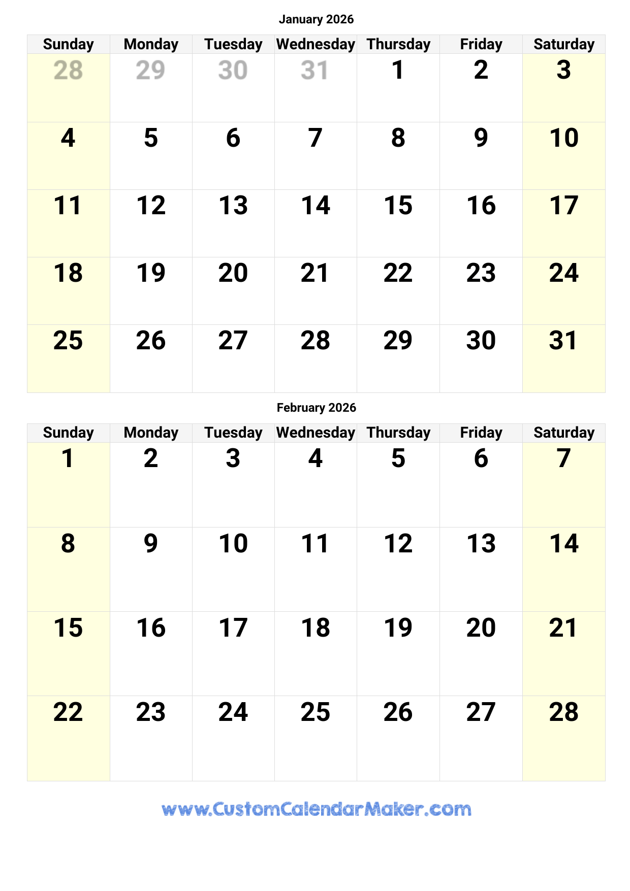 Blank January 2026 Calendar Printable Pdf Blank January 2026 Calendar Printable Pdf