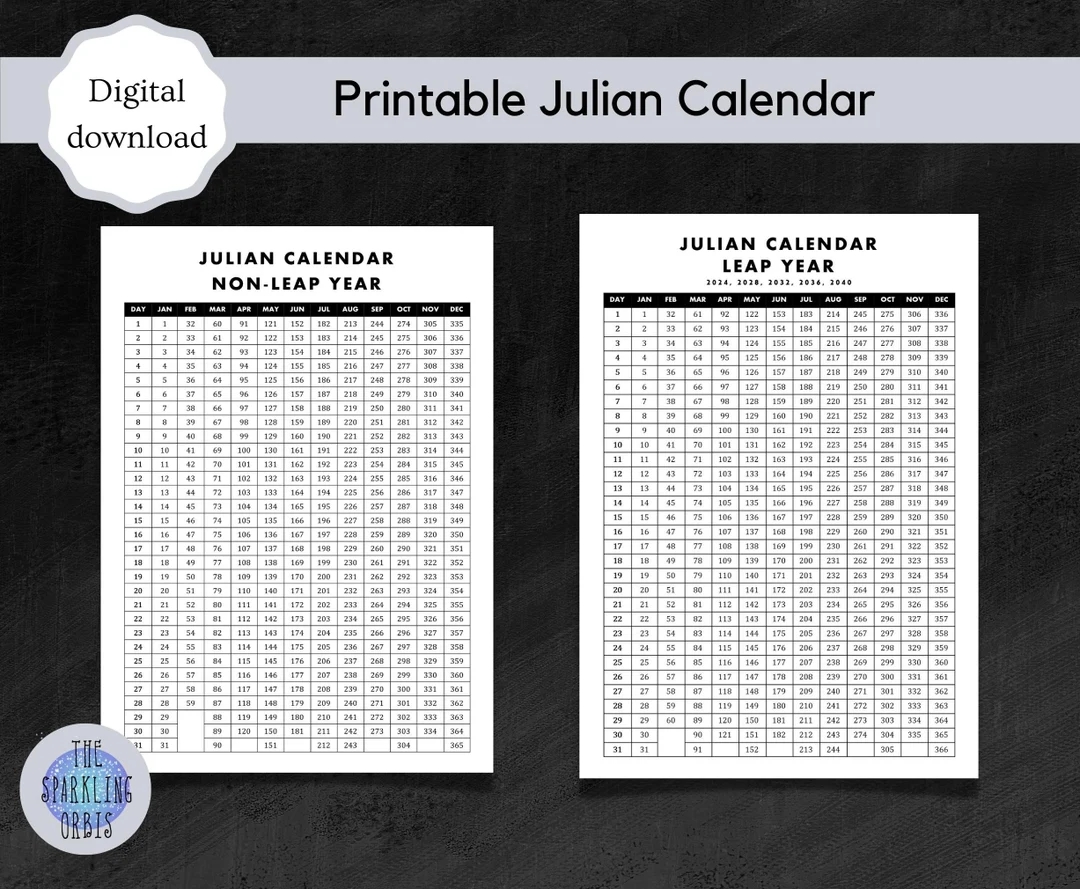 Julian Calendar Military Government Digital Download Printable PDF Leap Year And Non leap Year A4 Etsy Hong Kong