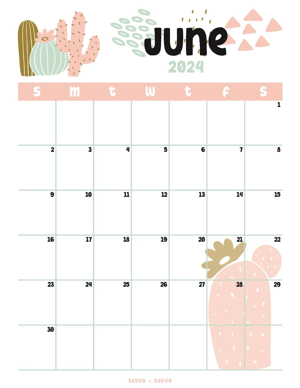Free Printable Pretty Calendars