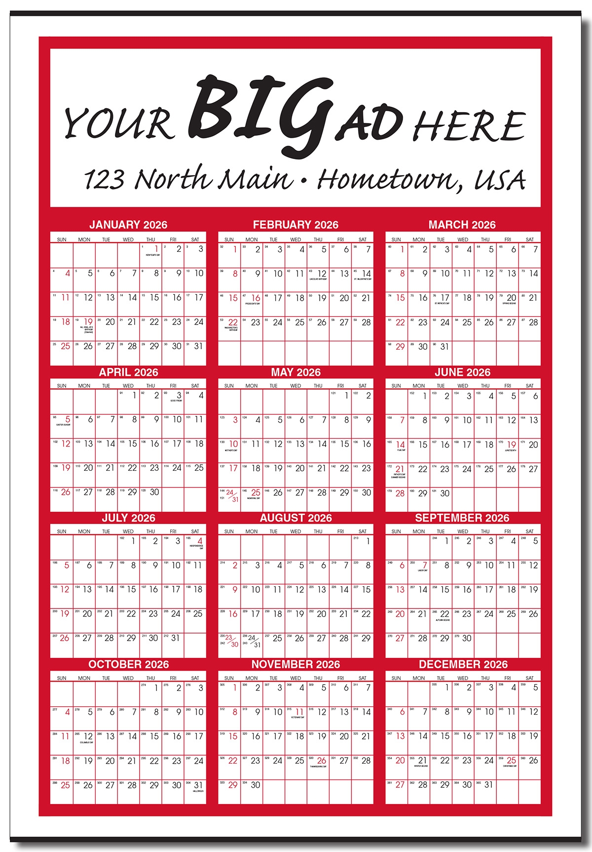 Large Dry Erase Calendar Year at a Glance Calendars Calendar Company