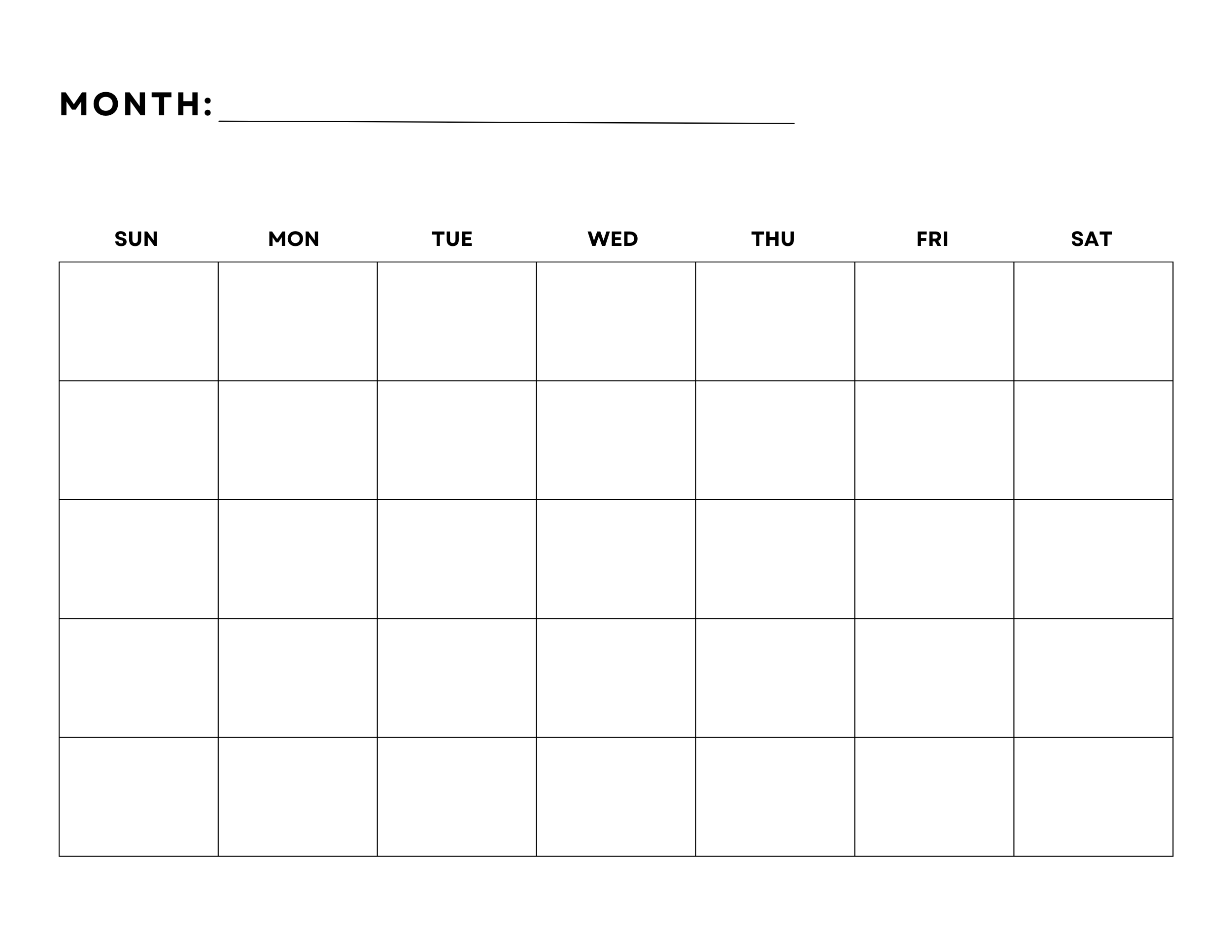 One Week Calendar Free Printable