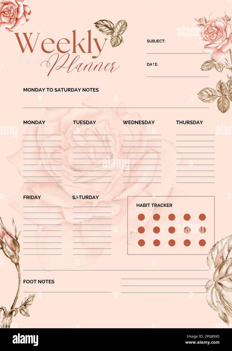 minimalistic planners daily weely monthly annual wall calendar planner template week starts on monday clear and simple printable to do list stock photo alamy