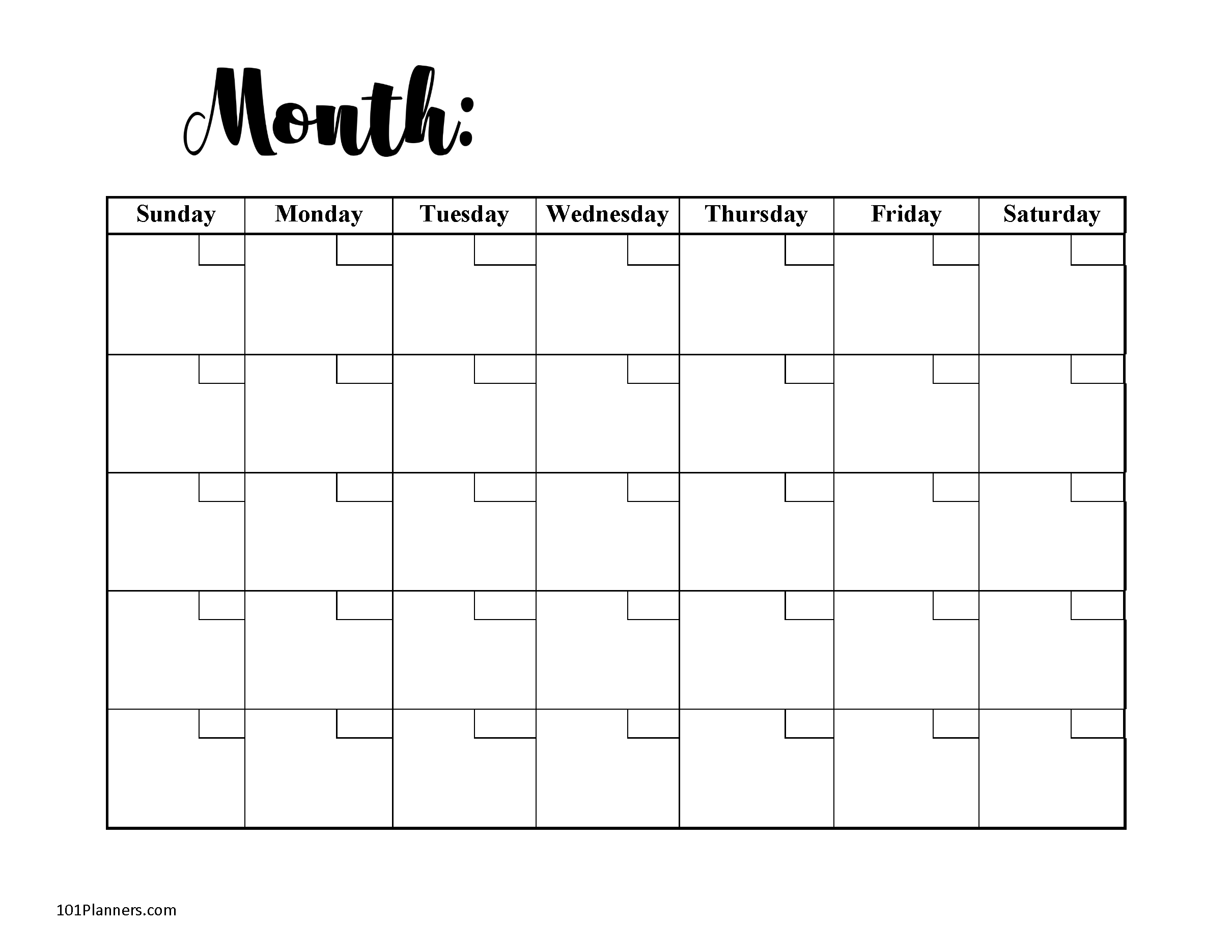 Free Printable Calendar With Big Boxes With Holidays Free Printable Calendar With Big Boxes With Holidays