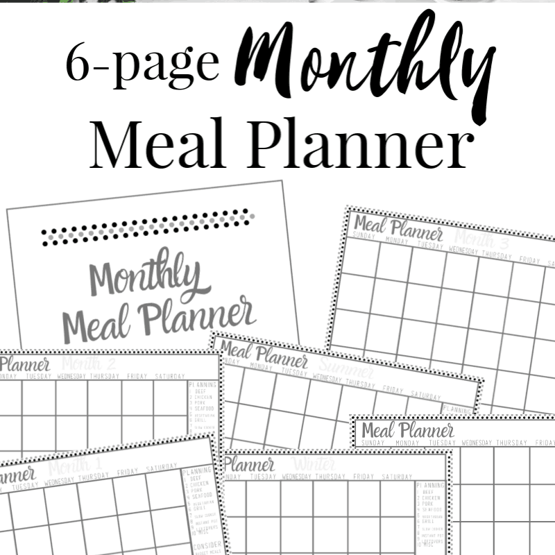 Printable Meal Planning Calendar
