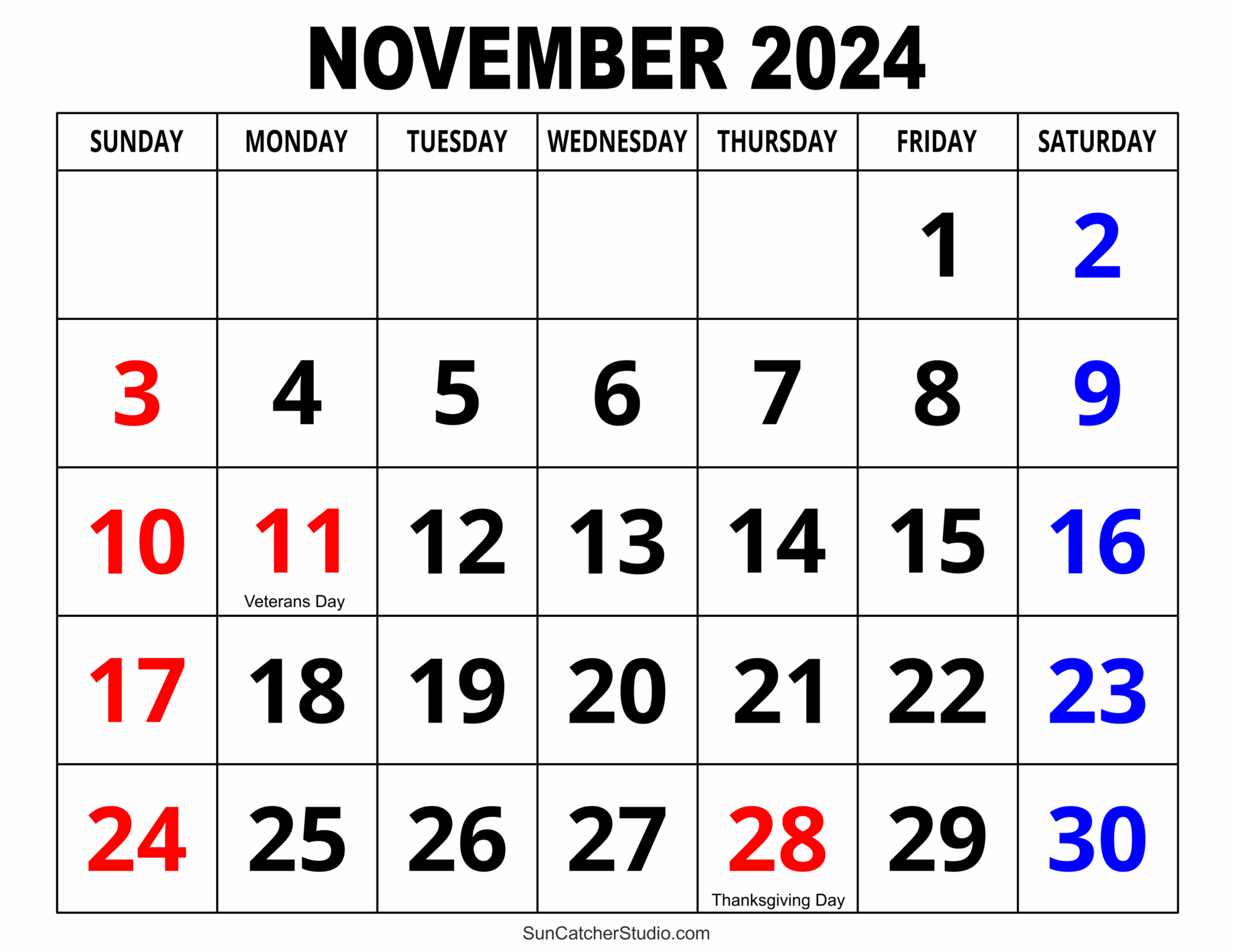 November 2024 Calendar Free Printable Free Printables Monograms Design Tools Patterns DIY Projects