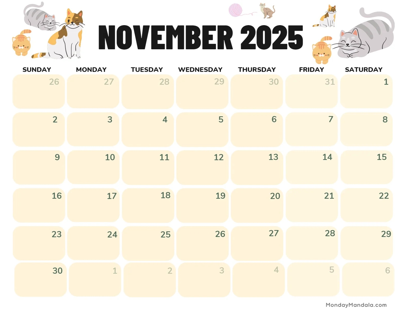 November 2025 Calendar 52 Free PDF Printables November 2025 Calendar 52 Free PDF Printables