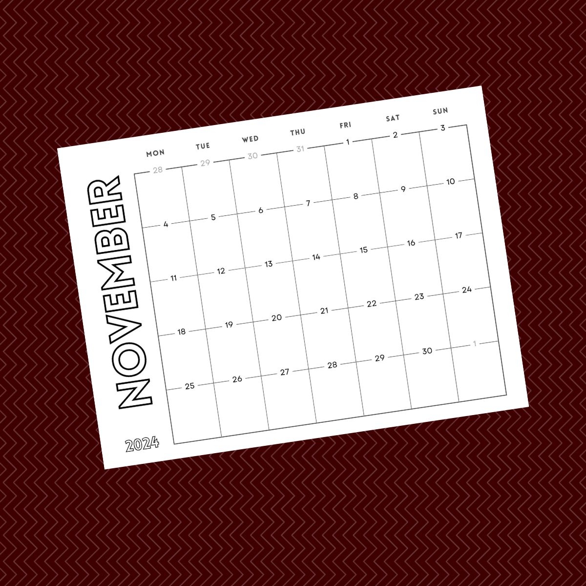 November Free Printable Calendar 2024 Moneywise Moms Easy Family Recipes