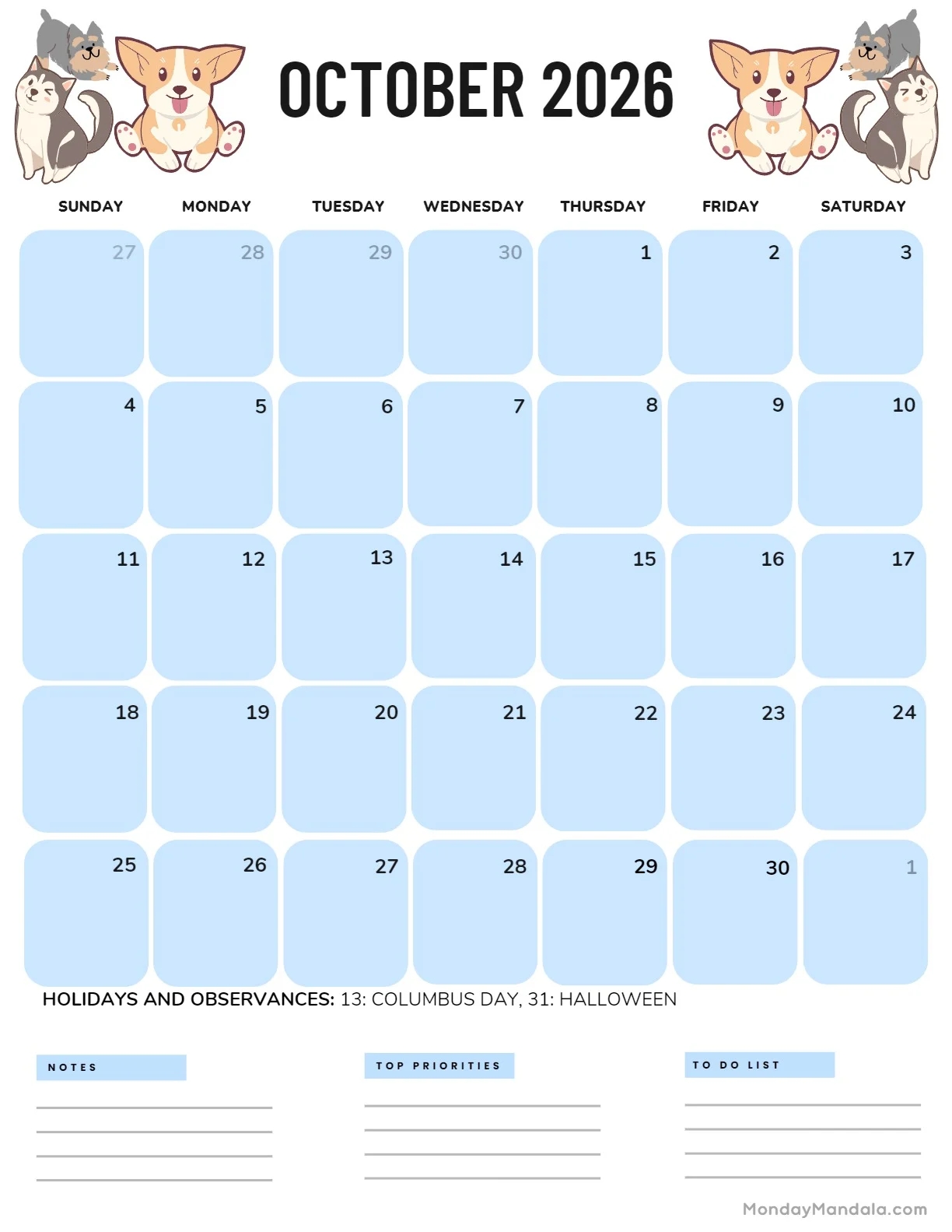 october 2026 calendars 52 free pdf printables october 2026 calendars 52 free pdf printables