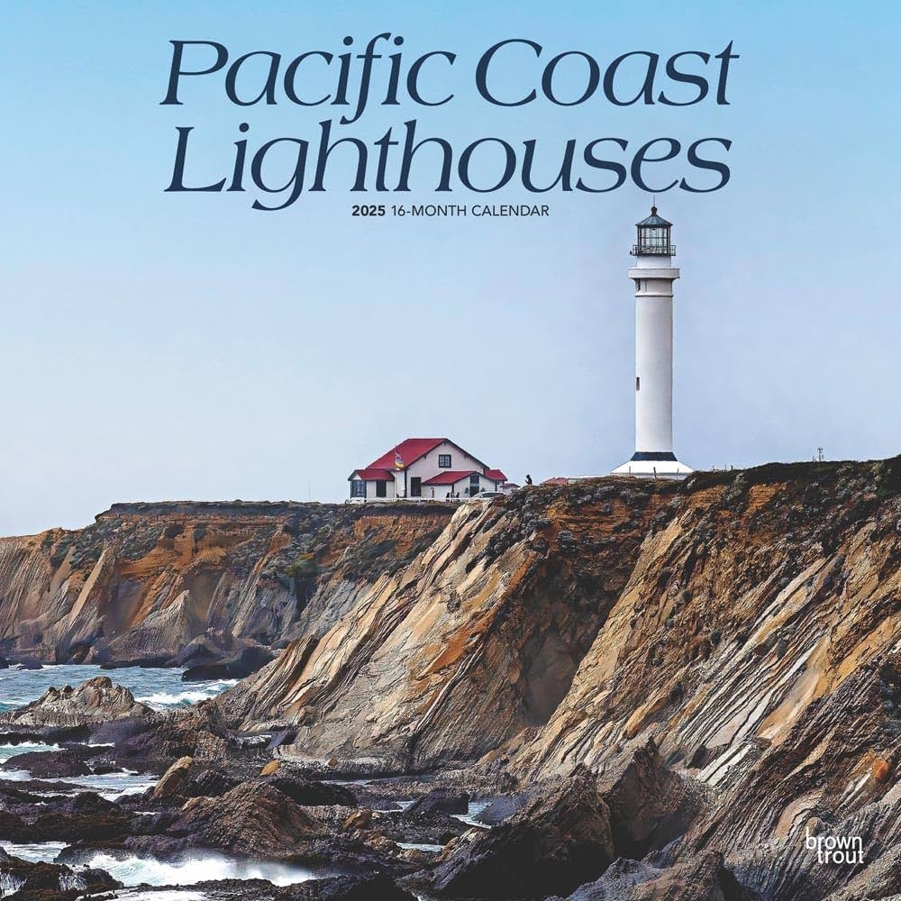 Pacific Coast Lighthouses 2025 12 X 24 Inch Monthly Square Wall Calendar Plastic Free BrownTrout USA United States Of America West Coast Scenic Nature BrownTrout BrownTrout Publishers Inc 9781975475109 Amazon Books