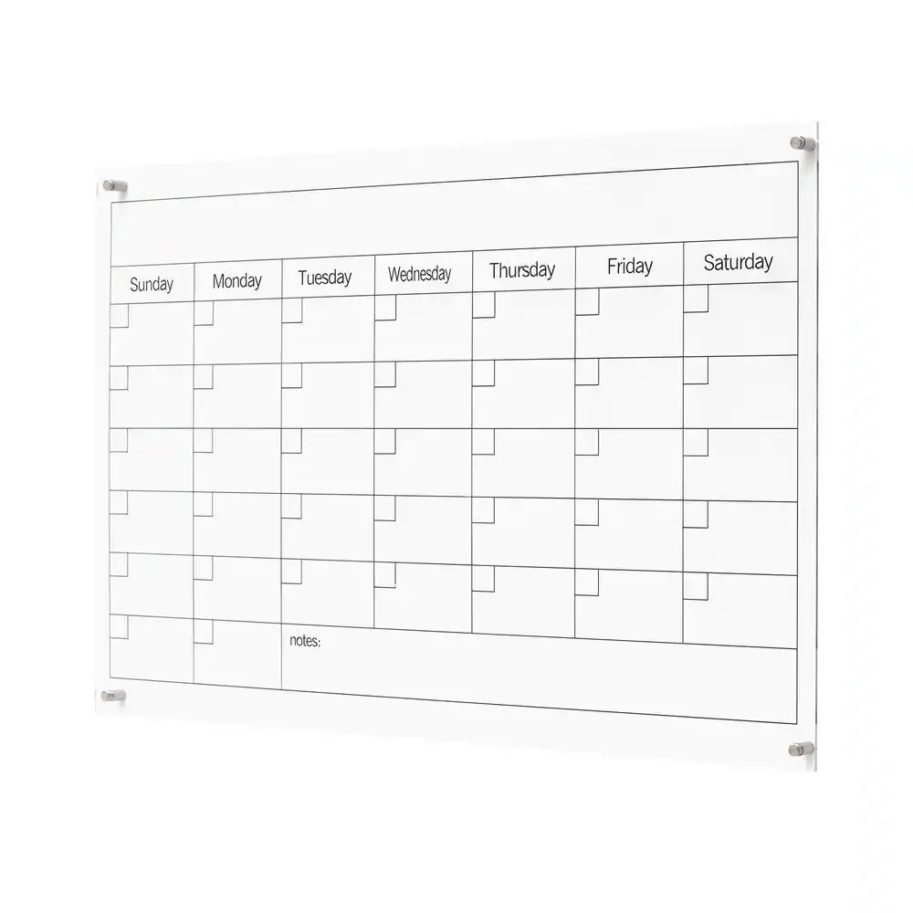 PARISLOFT 35 375 In W X 23 625 In H Reusable Clear Acrylic Calendar Dry Erase Board UH1532 The Home Depot