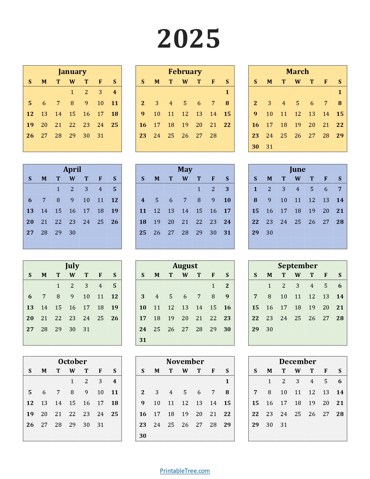Printable Calendar 2025 One Page With Holidays Single Page 2025 Yearly Blank PDF Templates Printable Calendar 2025 One Page With Holidays Single Page 2025 Yearly Blank PDF Templates