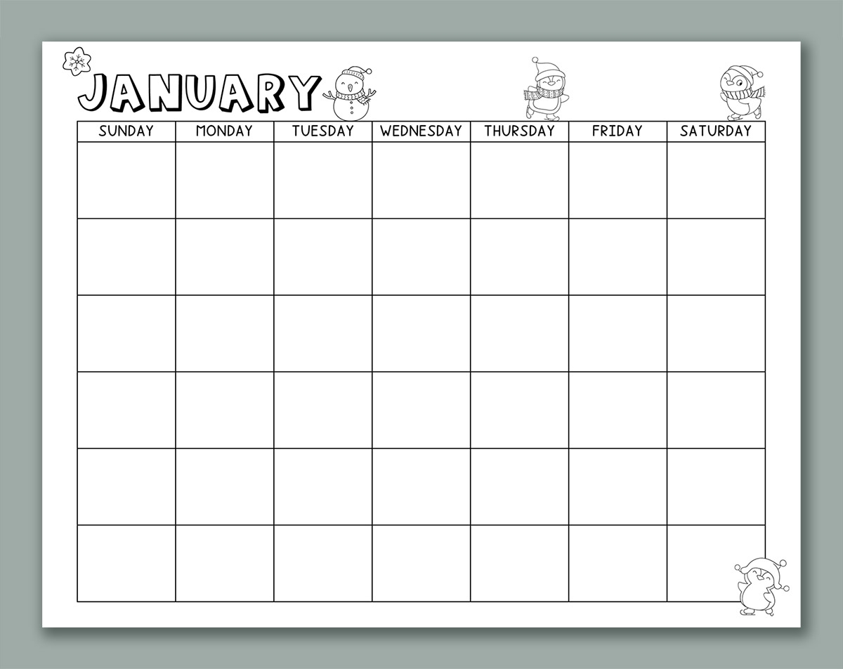 Printable Calendar For Kids 2025 2024 And Undated Versions Included Printable Calendar For Kids 2025 2024 And Undated Versions Included