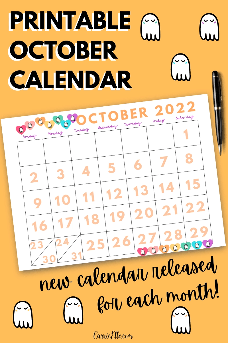 Calendar Printable October