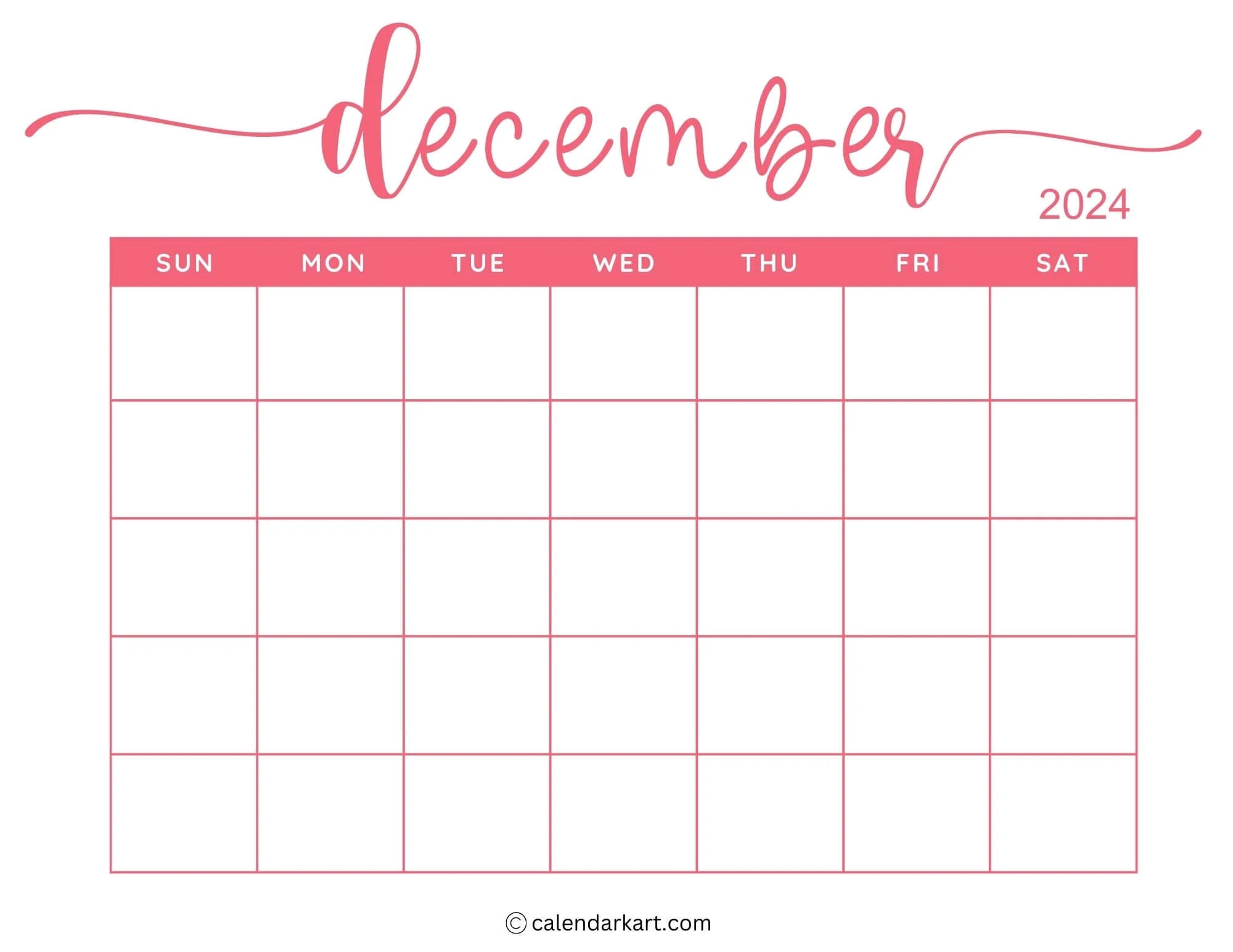 Free Printable Calendar Dec