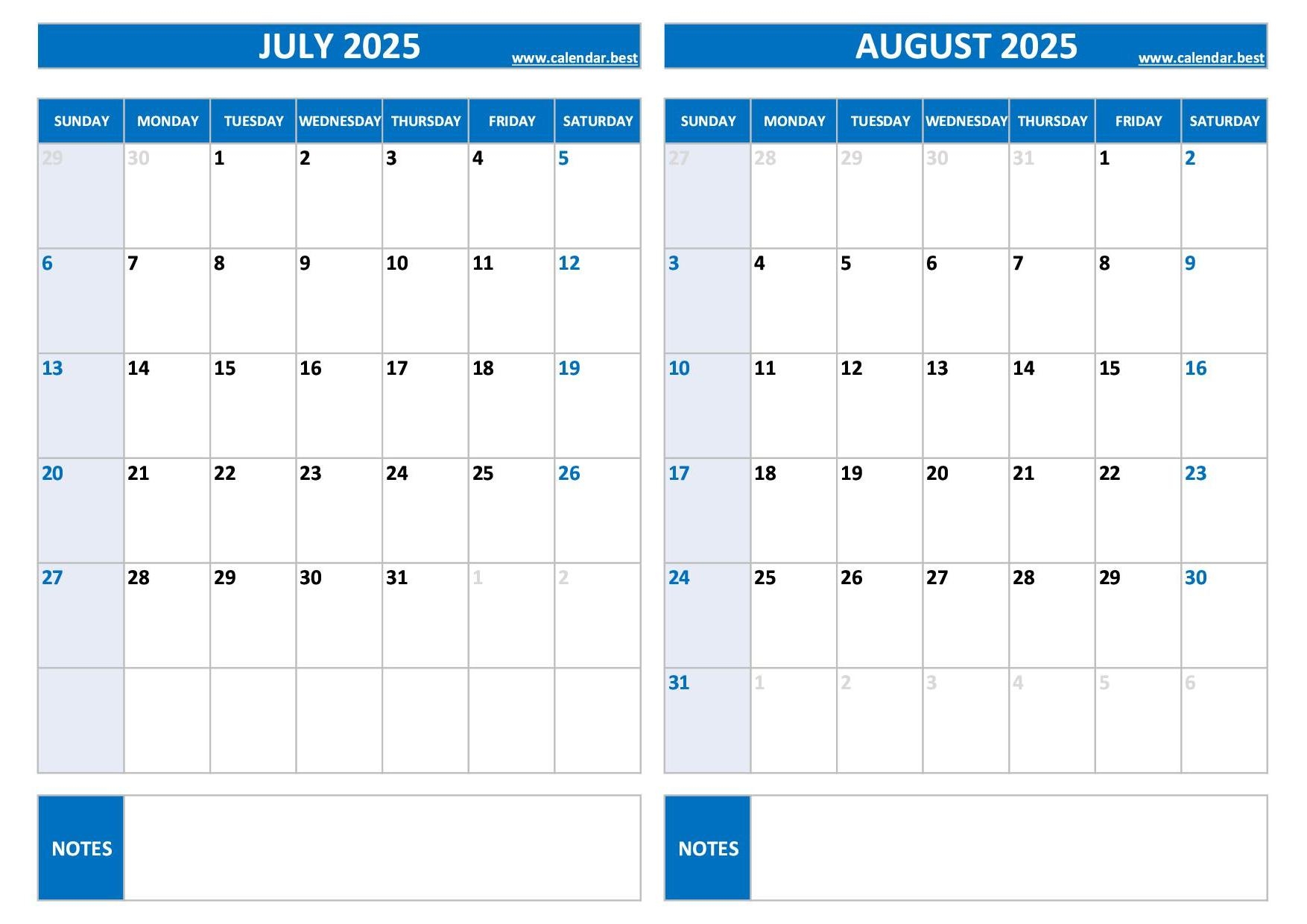 Printable July And August 2025 Calendar Free PDF JPG Downloads Printable July And August 2025 Calendar Free PDF JPG Downloads