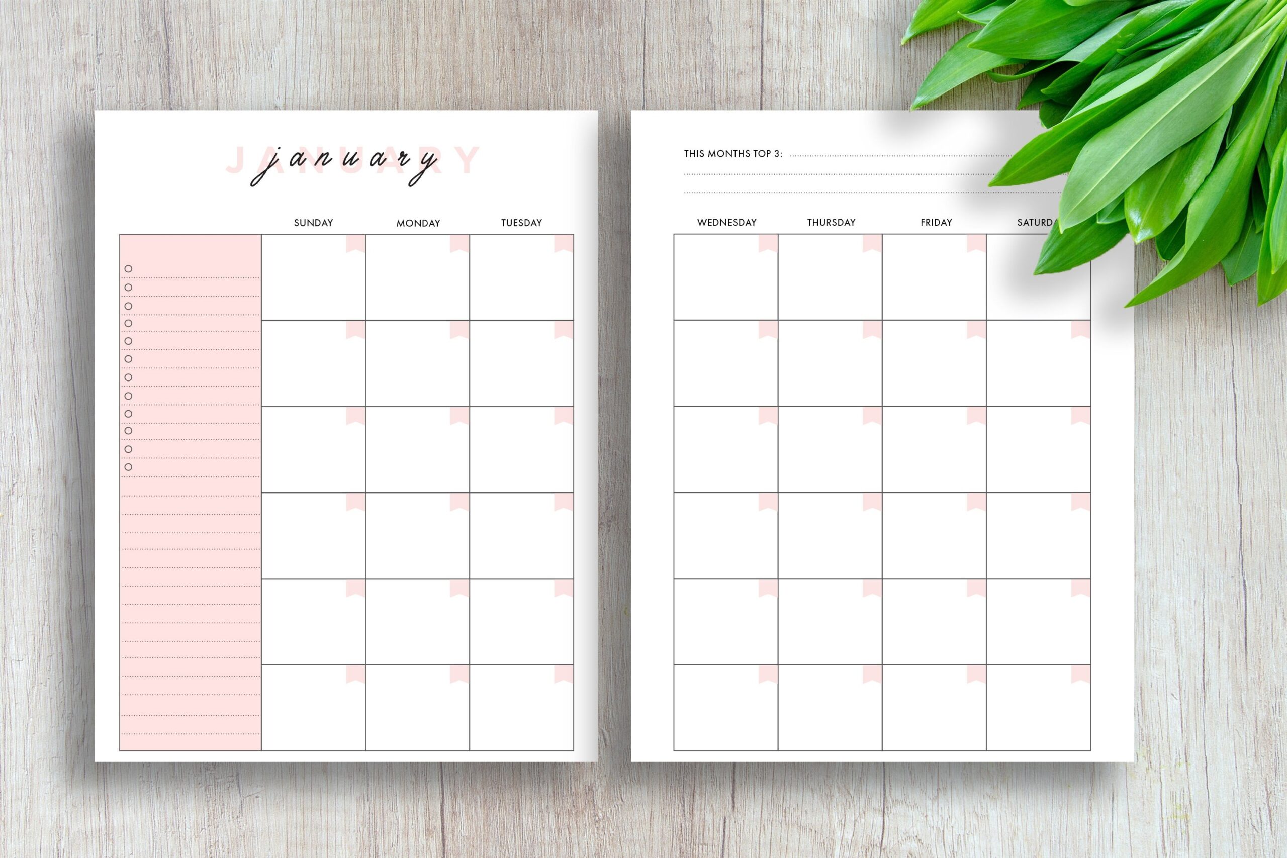 Free Printable 2-Page Monthly Calendar Free Printable 2-Page Monthly Calendar