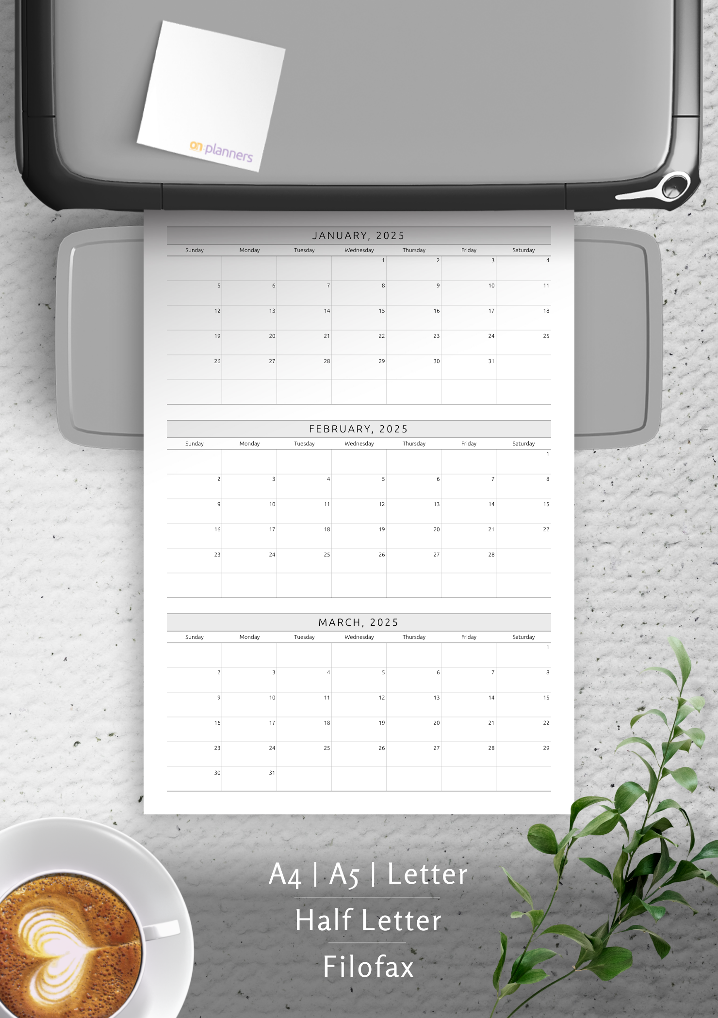 Quarterly Calendar Template Plan 3 Months In One PDF View