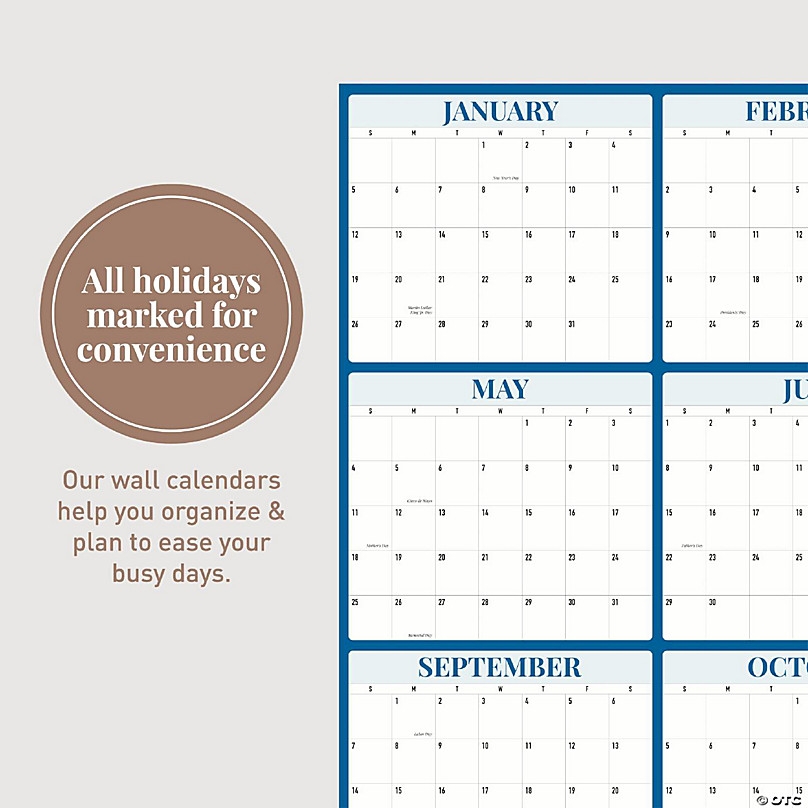 Rileys Co 2025 Large Annual Erasable Laminated Wall Calendar Jan 2025 Dec 2025 24 X 36 Inch 2 Sided Reversible Vertical Horizontal Blue Oriental Trading Rileys Co 2025 Large Annual Erasable Laminated Wall Calendar Jan 2025 Dec 2025 24 X 36 Inch 2 Sided Reversible Vertical Horizontal Blue Oriental Trading