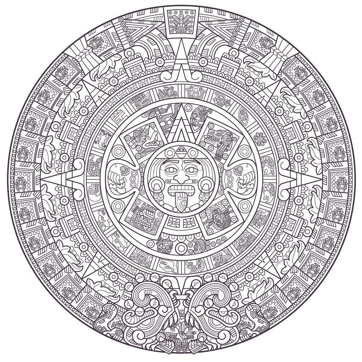 Sun Stone The Aztec Calendar By DTM Behance Sun Stone The Aztec Calendar By DTM Behance