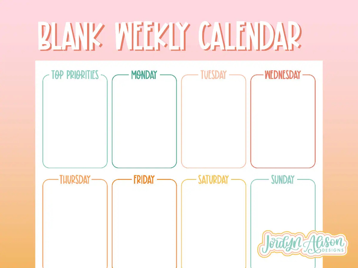 Teen Weekly Planner Etsy
