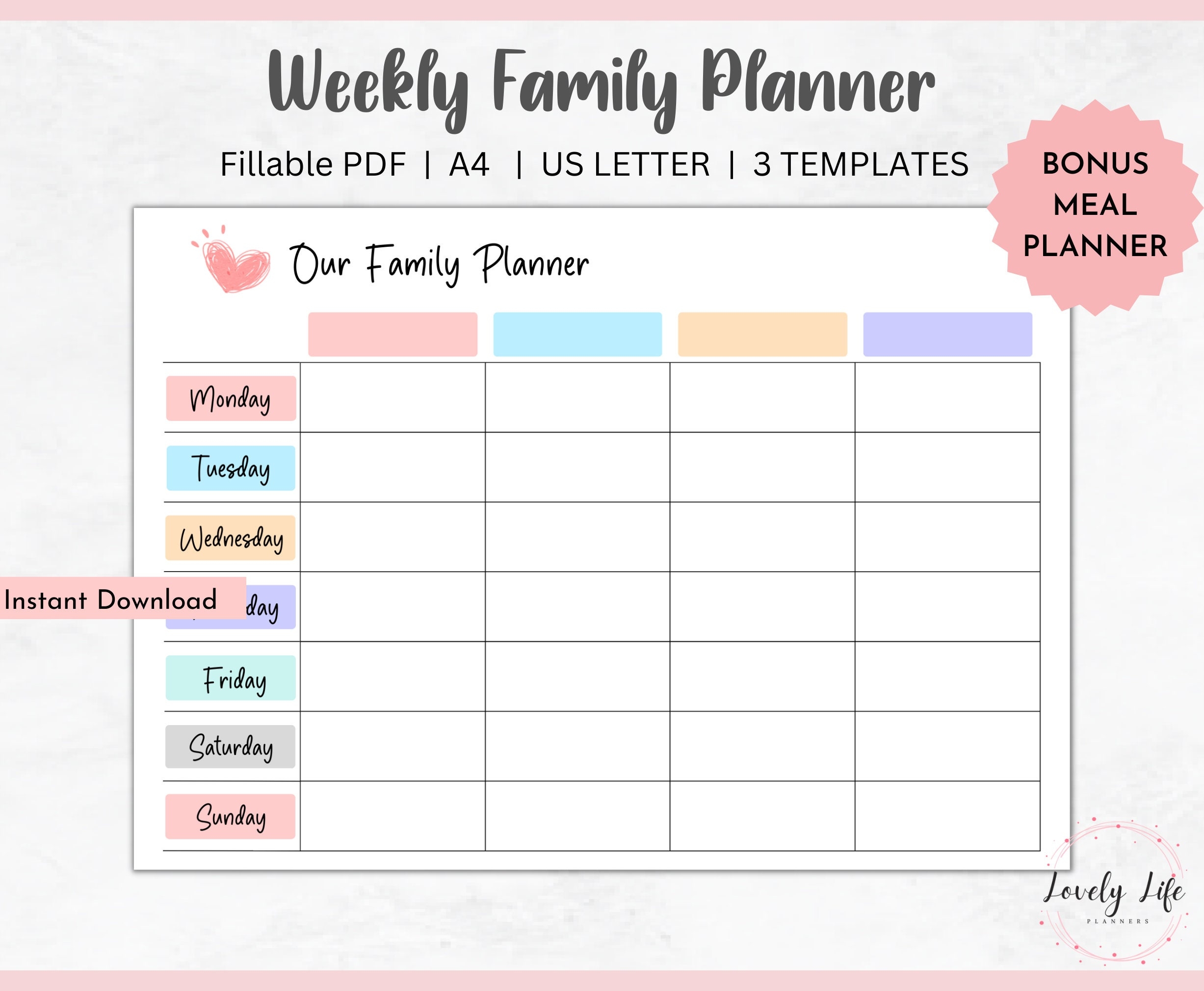 Family Weekly Calendar Free Printable Family Weekly Calendar Free Printable