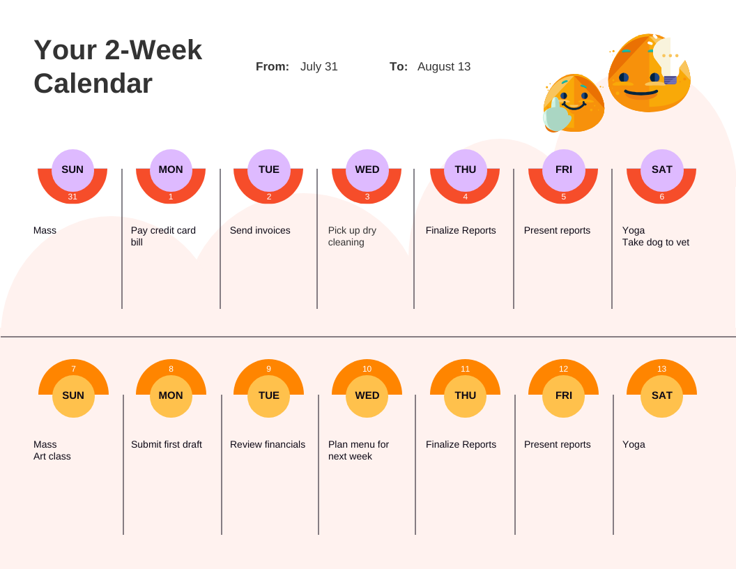 2 Weekly Calendar Printable