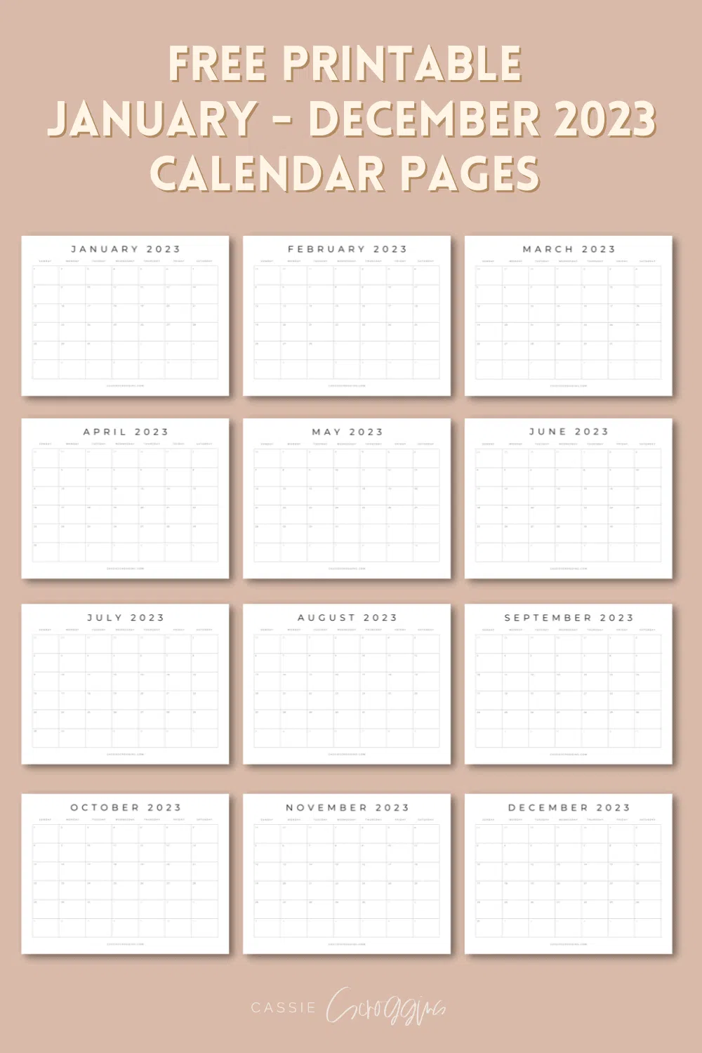 2023 Blank Calendar Templates YesMissy
