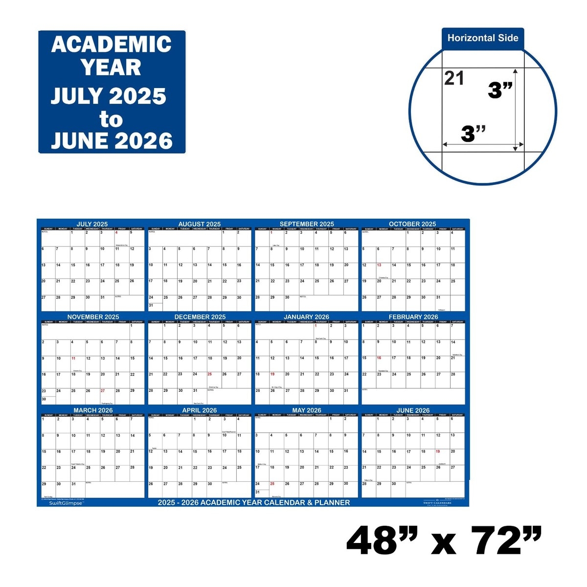 2025 2026 Academic Wall Calendar Erasable Home School Wall Planner 48x72 EBay 2025 2026 Academic Wall Calendar Erasable Home School Wall Planner 48x72 EBay
