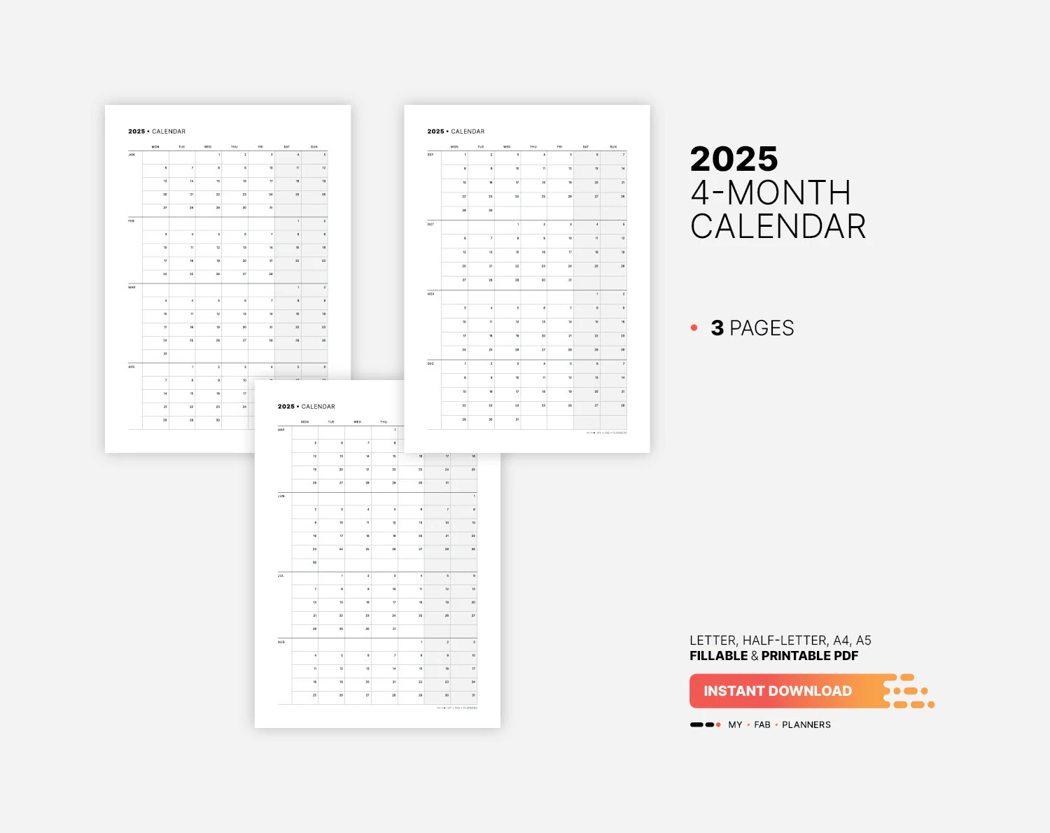2025 4 month Calendar Fillable Dream Life Work Productivity Goals Printable Small Business Important Dates Planner PDF Digital Template Etsy 2025 4 month Calendar Fillable Dream Life Work Productivity Goals Printable Small Business Important Dates Planner PDF Digital Template Etsy