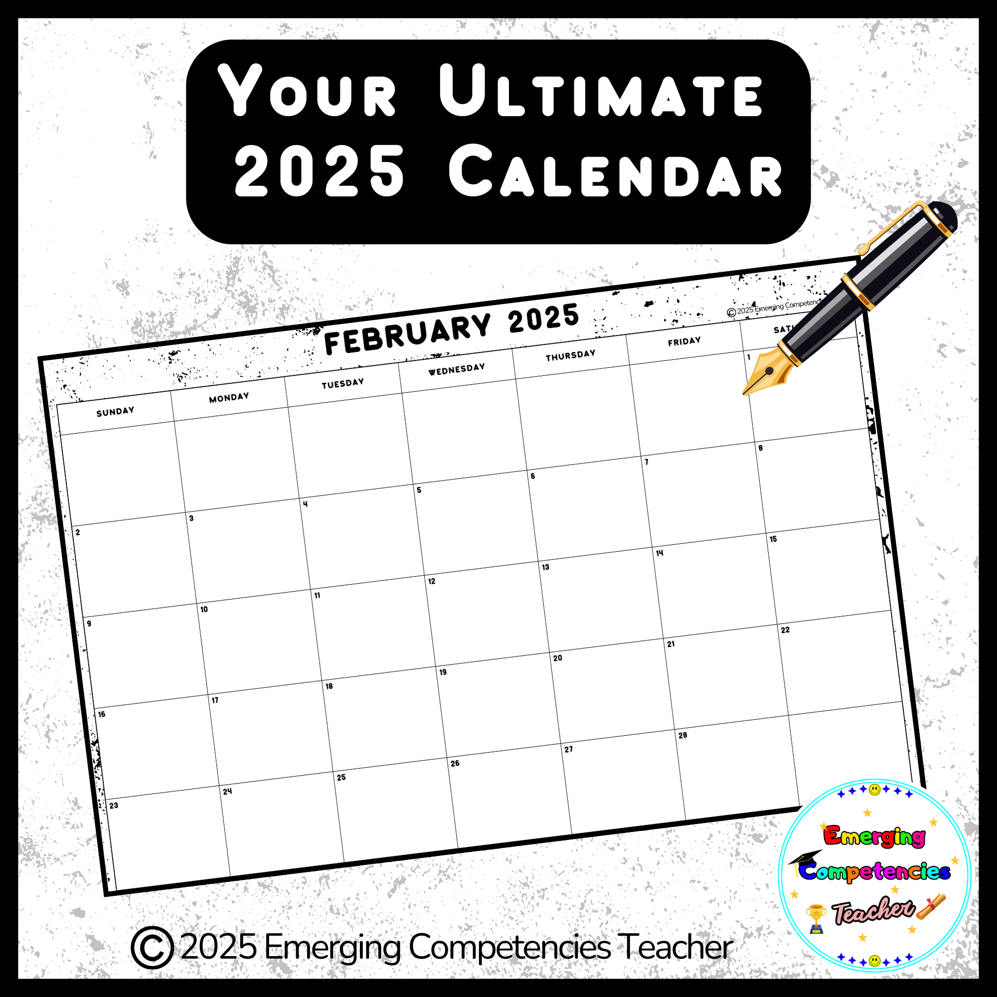 2025 Blank Monthly Calendar Templates Printable Made By Teachers 2025 Blank Monthly Calendar Templates Printable Made By Teachers