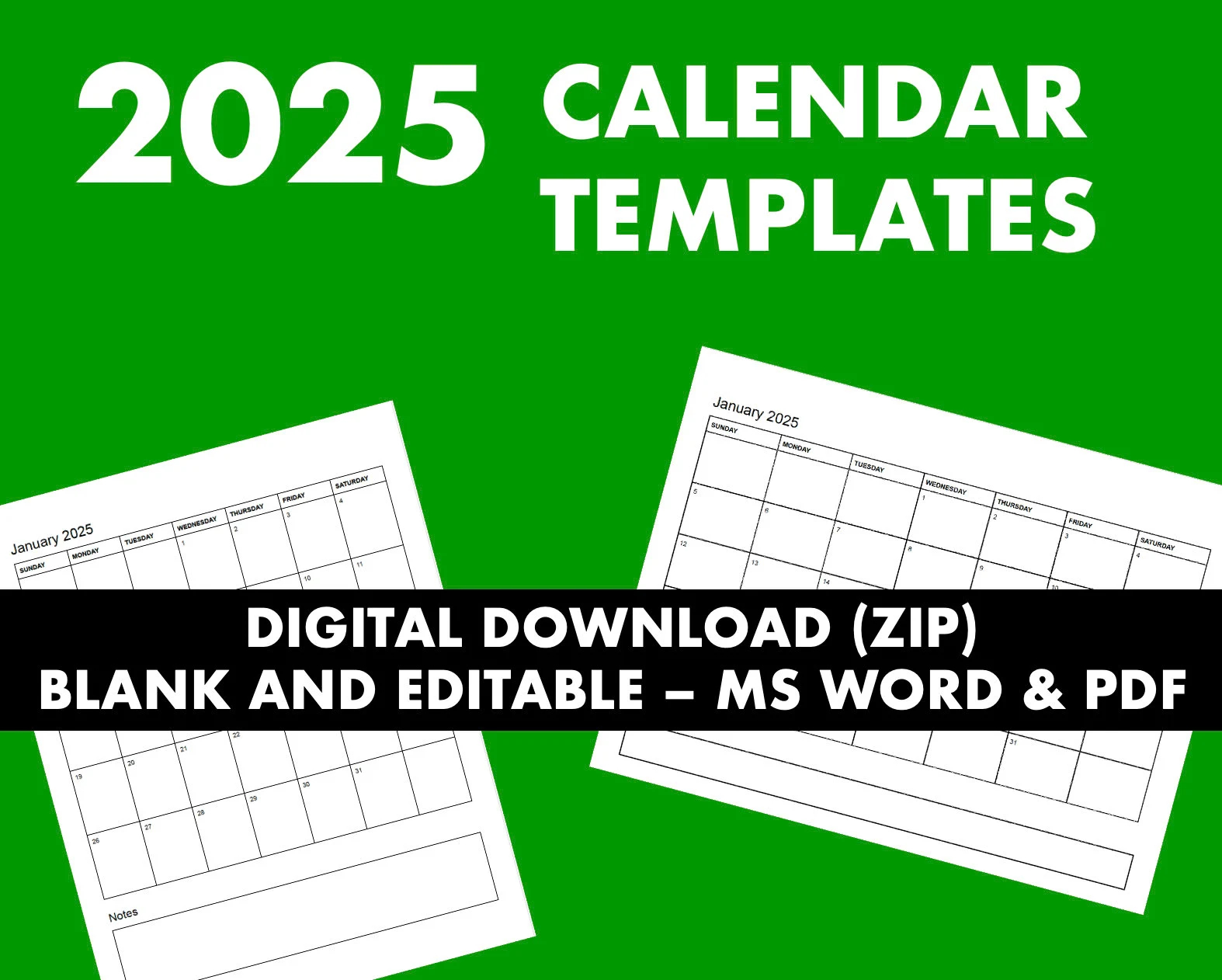 Printable Calendar 2025 Word