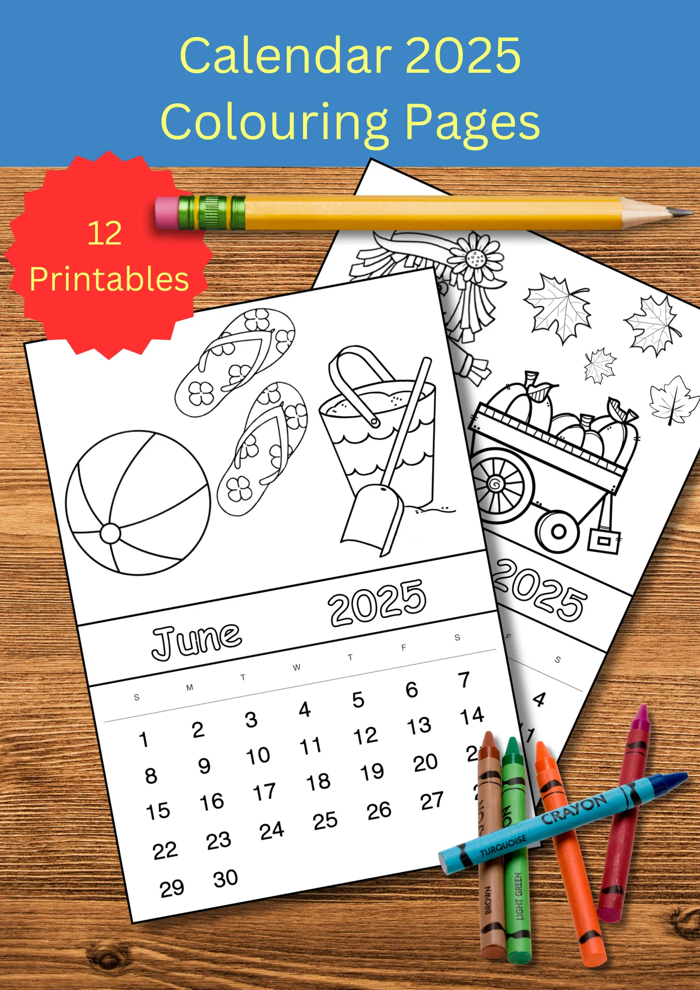Printable Calendar Coloring Pages 2025