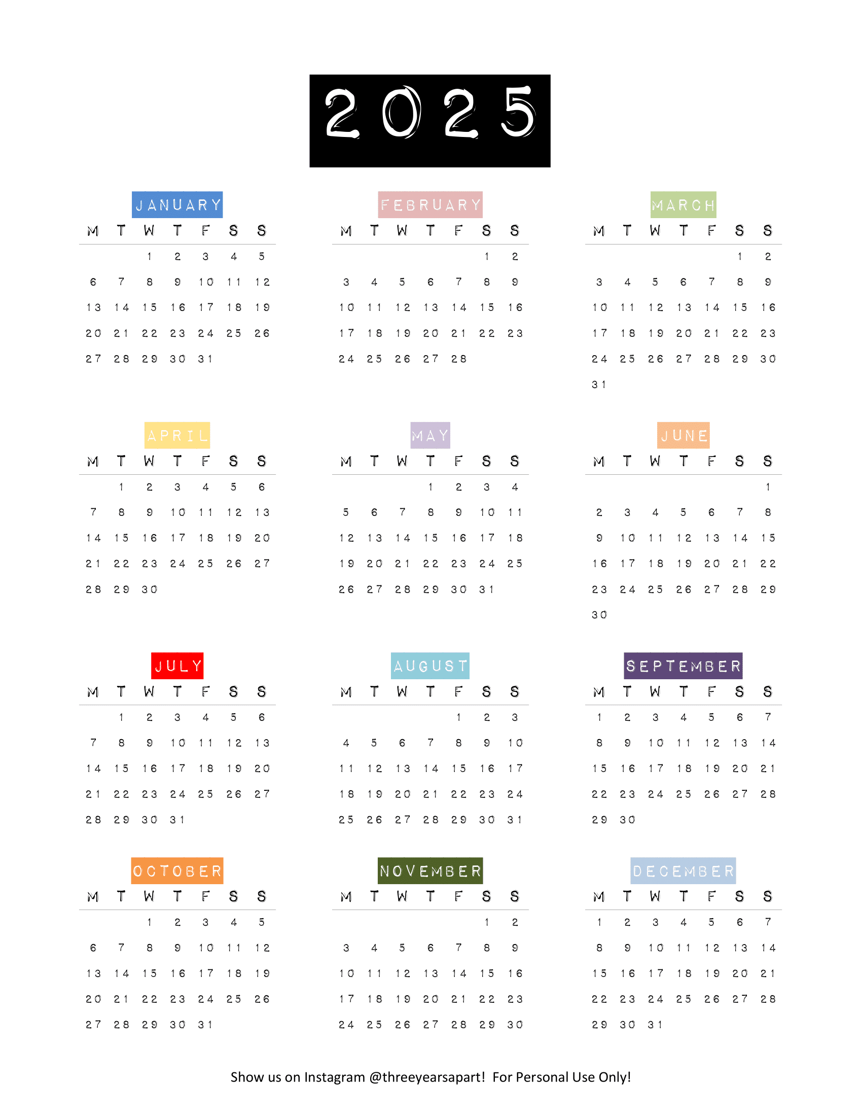 2025 Calendar Free Printable Bullet Journal And Planner Free Download Year at a Glance Future Log 3 Years Apart 2025 Calendar Free Printable Bullet Journal And Planner Free Download Year at a Glance Future Log 3 Years Apart