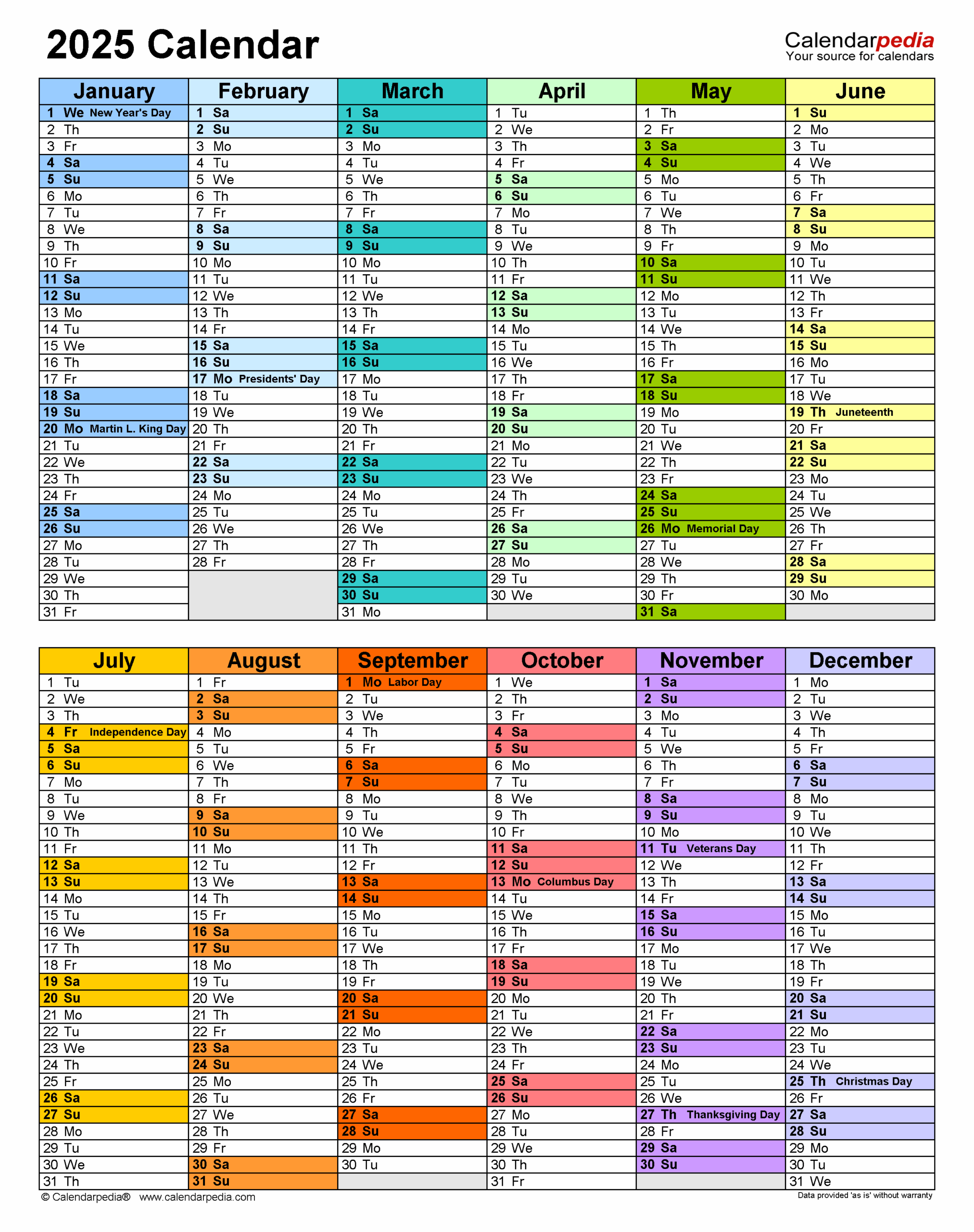2025 Calendar Free Printable Word Templates Calendarpedia