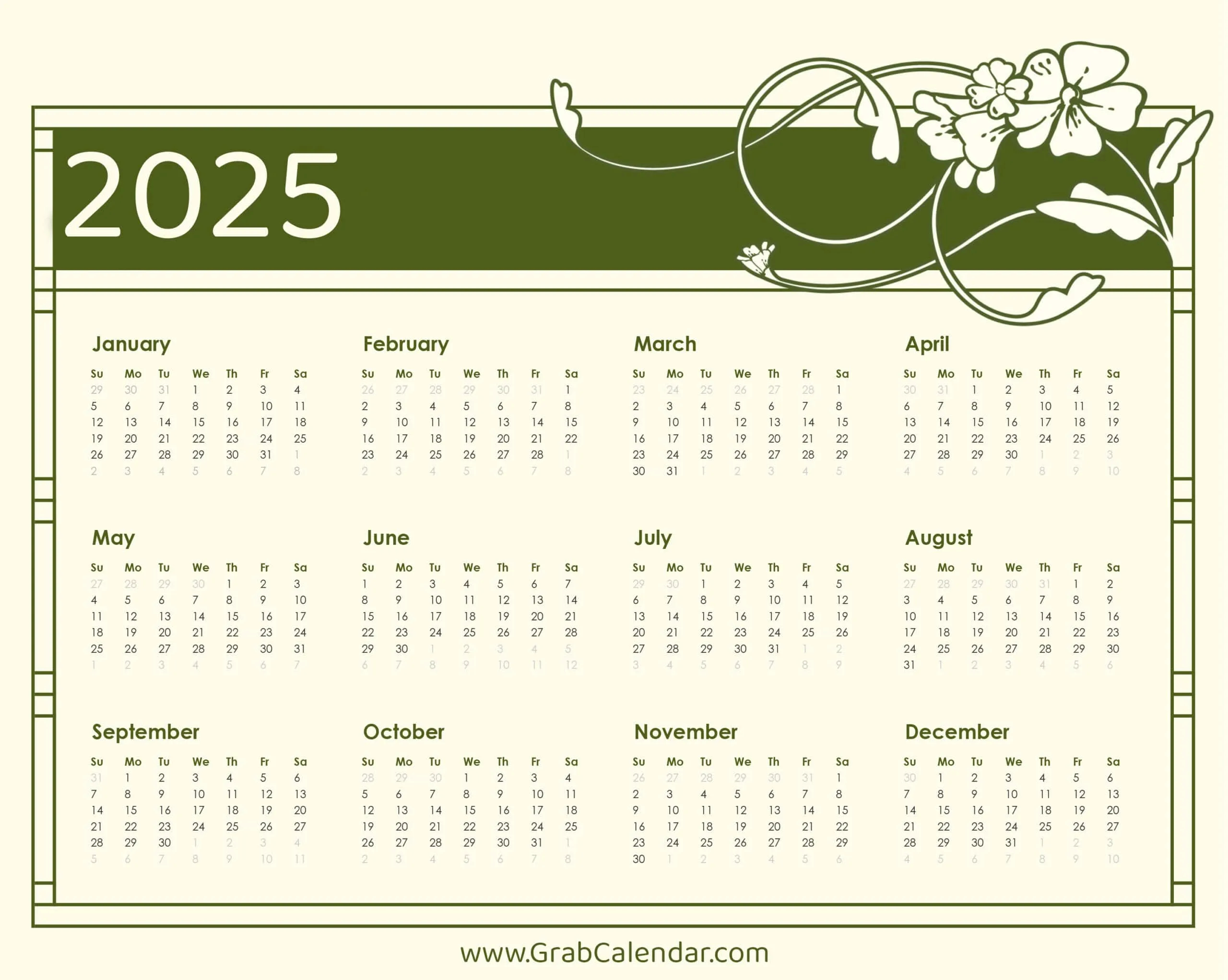 2025 Calendar Grab Calendar 2025 Calendar Grab Calendar