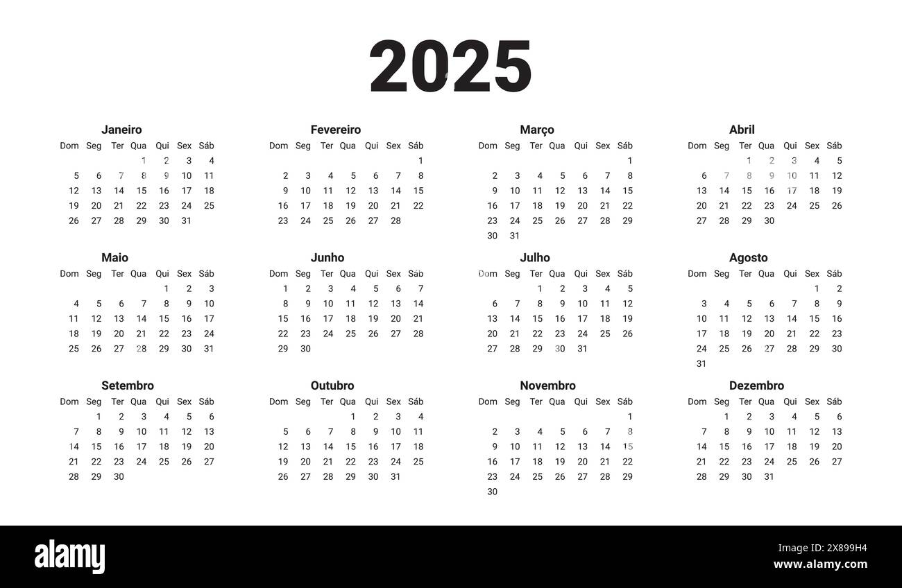 2025 Calendar Page Black And White Stock Photos Images Alamy