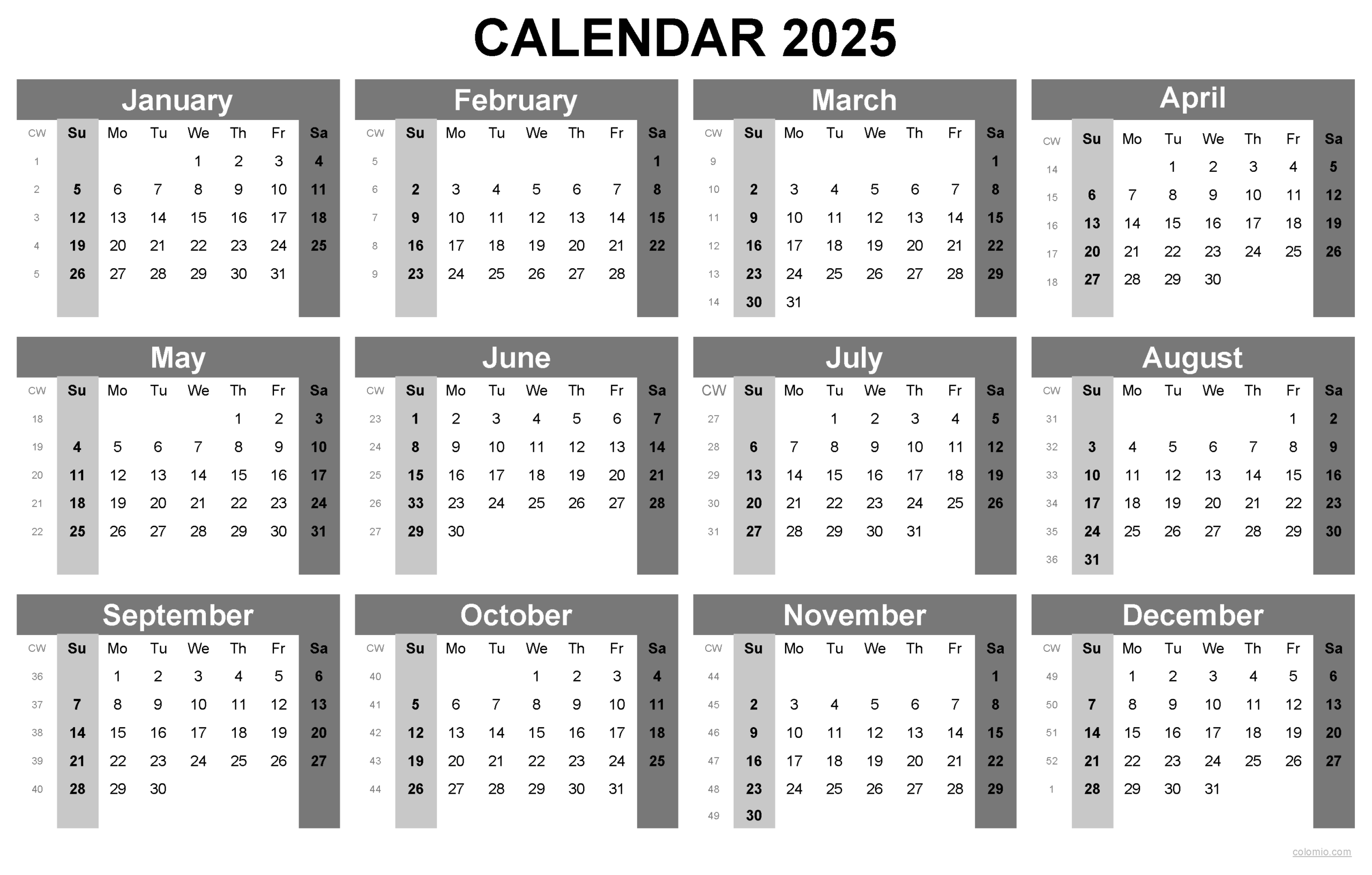 Beautiful Printable Calendar 2025