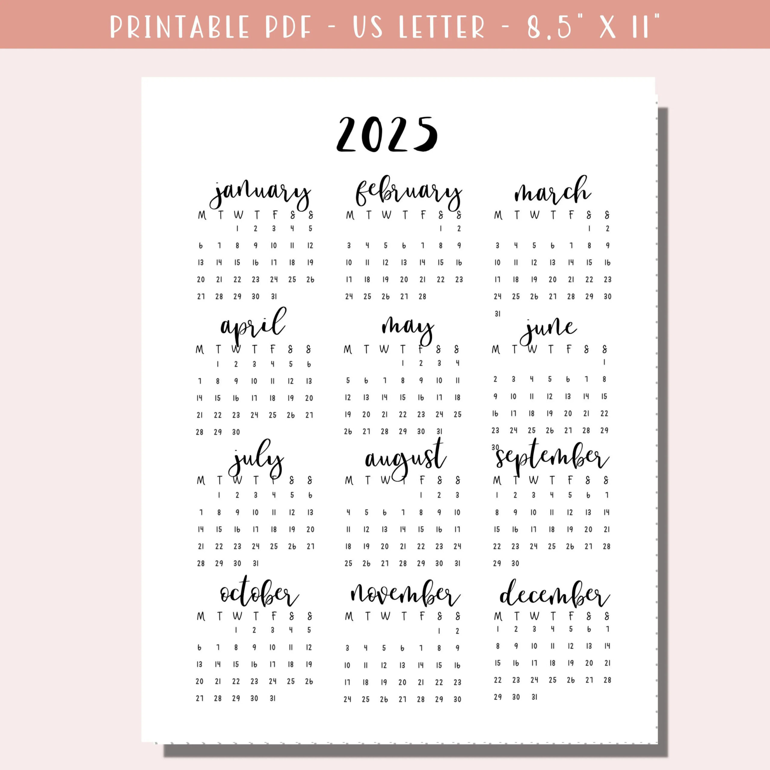 2025 Calendar Printable Planner 2025 Dotted Bullet Journal Page Monday Sunday Start A5 Journal Insert Minimalist PDF Download Etsy 2025 Calendar Printable Planner 2025 Dotted Bullet Journal Page Monday Sunday Start A5 Journal Insert Minimalist PDF Download Etsy
