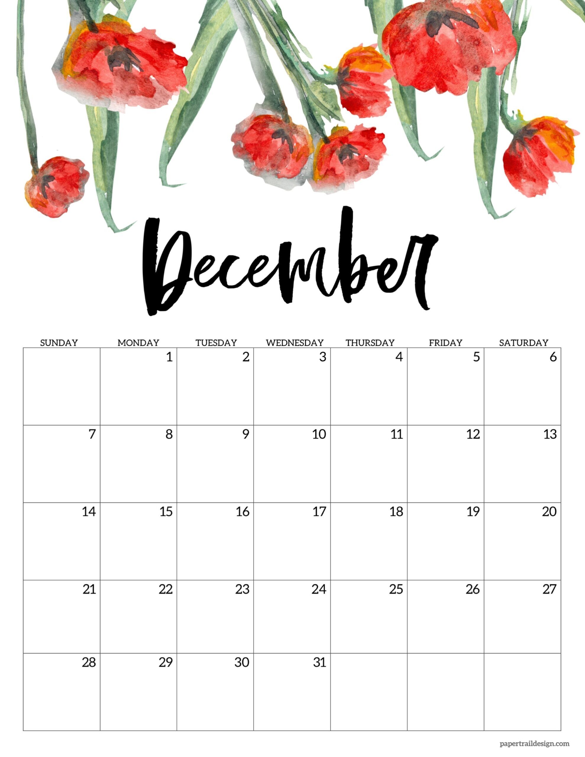 Free Printable Calendar 2025 Floral