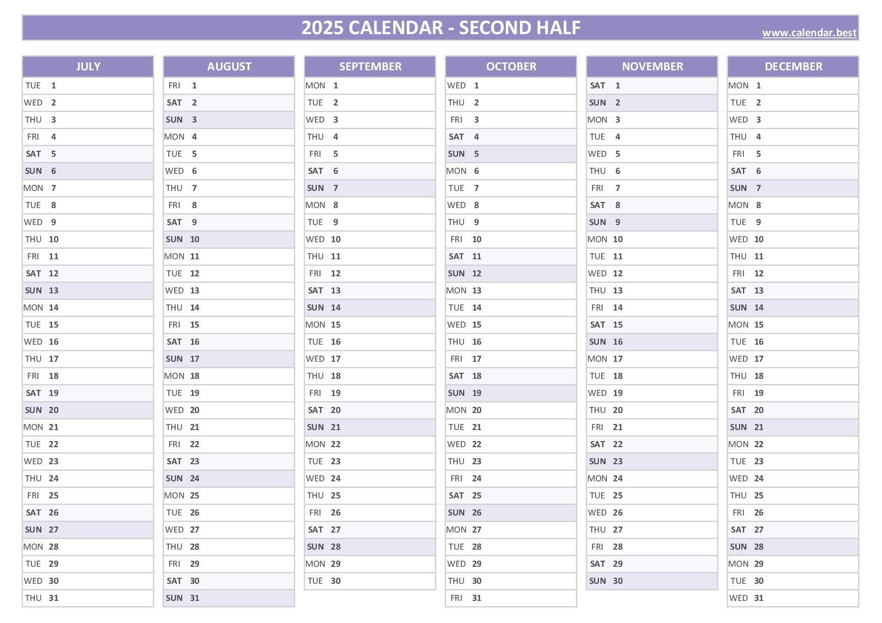Fill In And Printable Calendar 2025