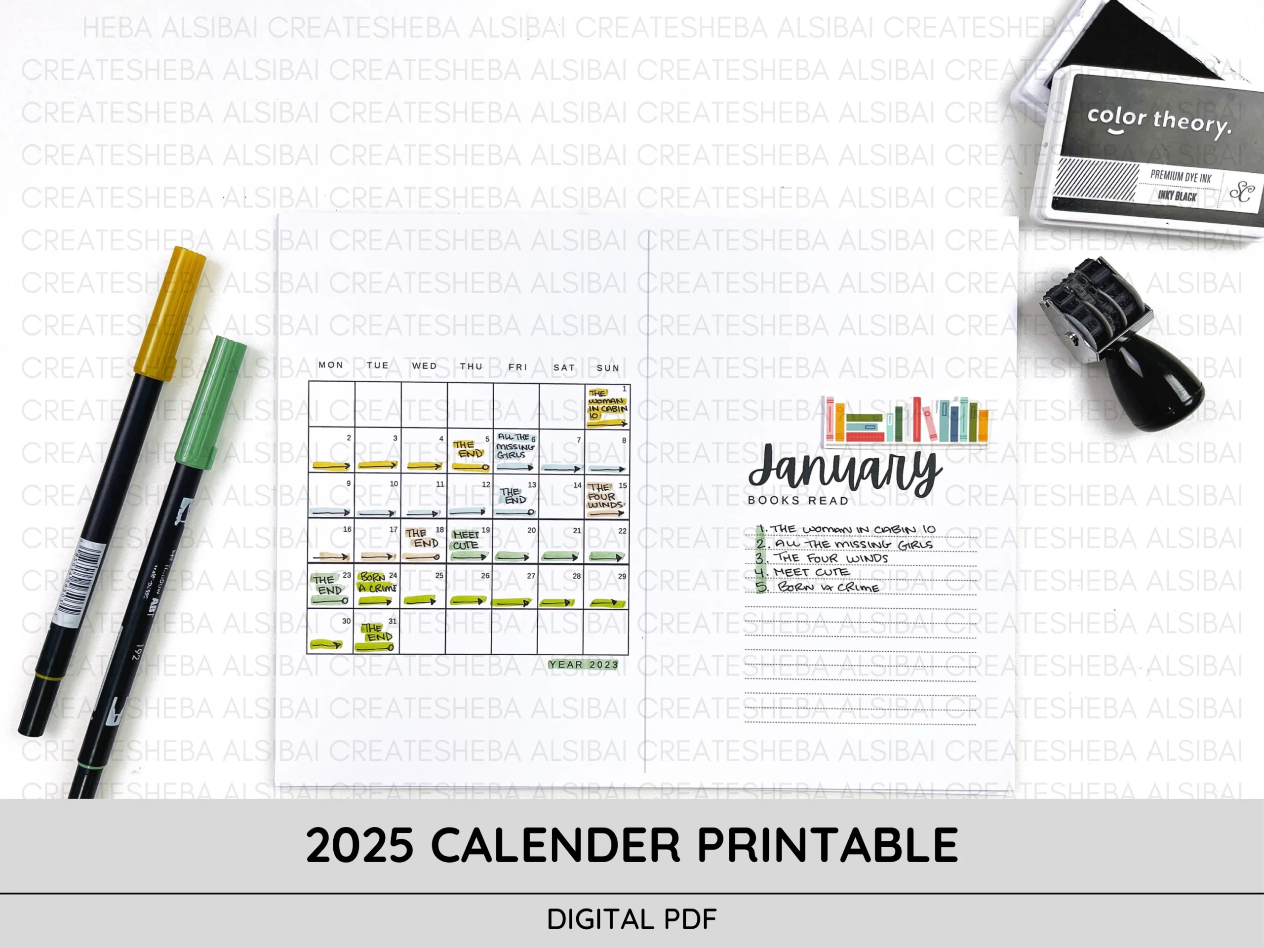 2025 Monthly Calendar Printable US Letter PDF Planner